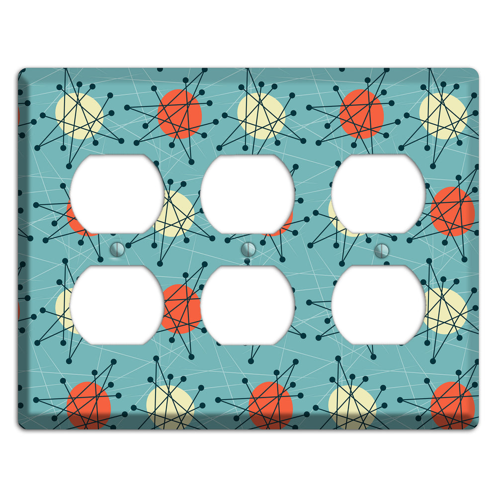 Orange And Yellow Atomic Burst 3 Duplex Wallplate