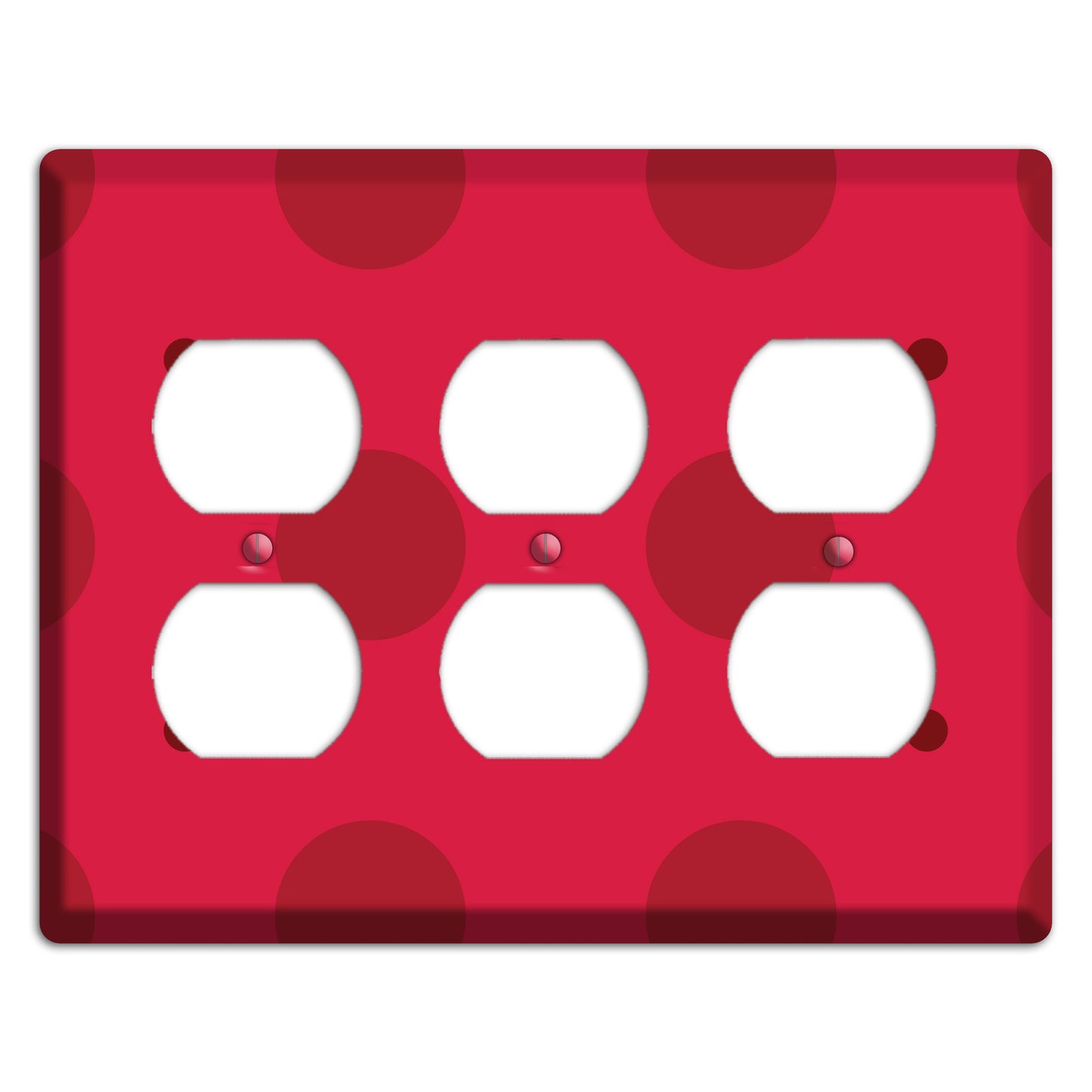 Red with Red Multi Tiled Medium Dots 3 Duplex Wallplate