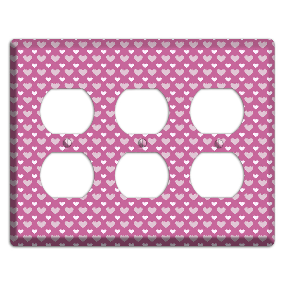 Tiled Small Hearts 3 Duplex Wallplate
