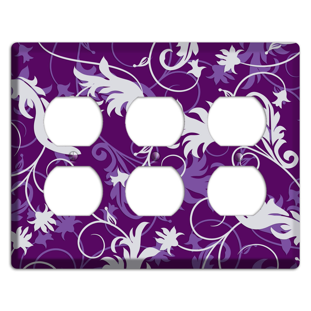 Purple Victorian 3 Duplex Wallplate