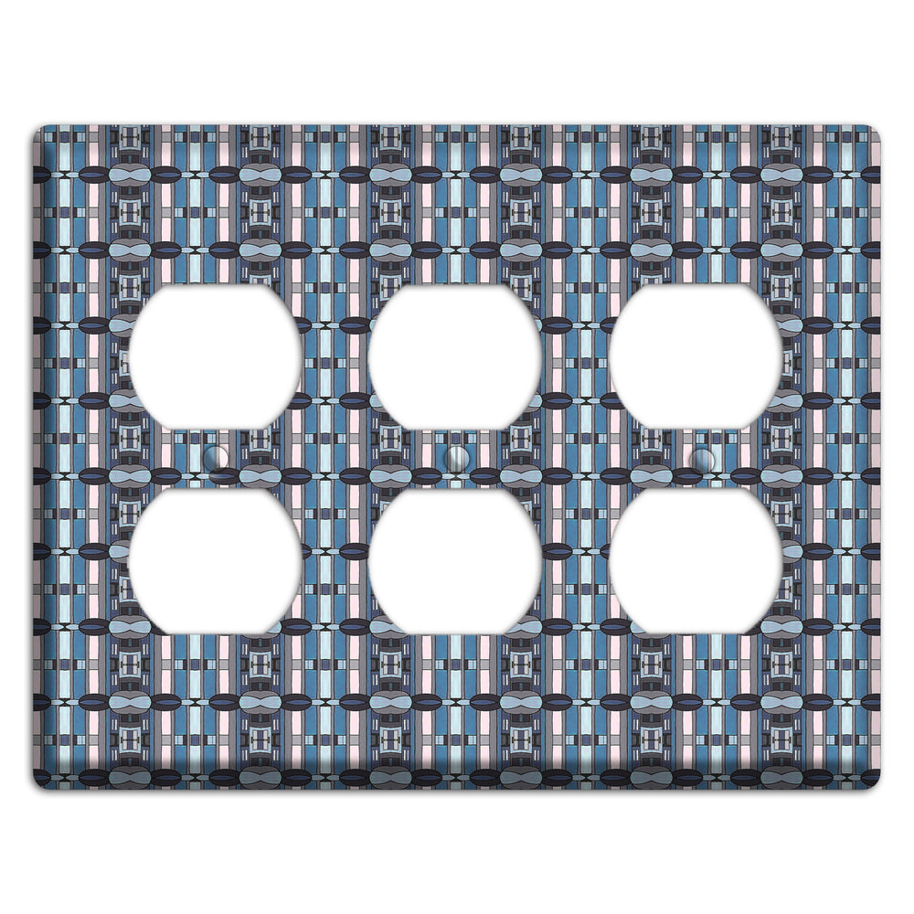 Blue and Grey Tapestry 3 Duplex Wallplate
