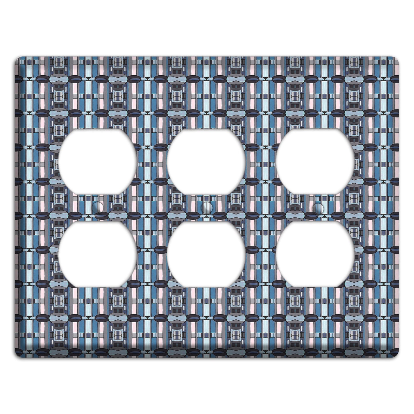 Blue and Grey Tapestry 3 Duplex Wallplate