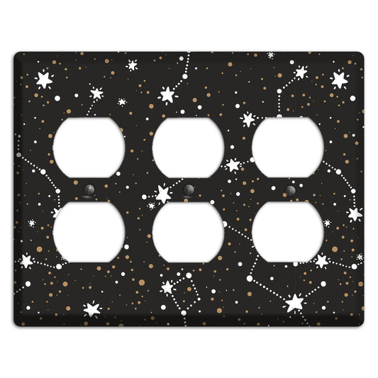 Constellations Black 3 Duplex Wallplate