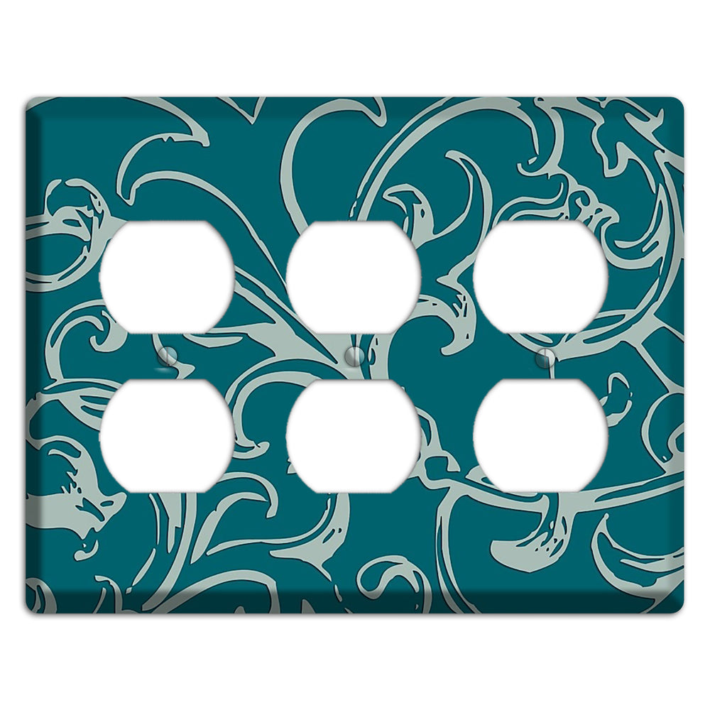 Victorian Teal 3 Duplex Wallplate