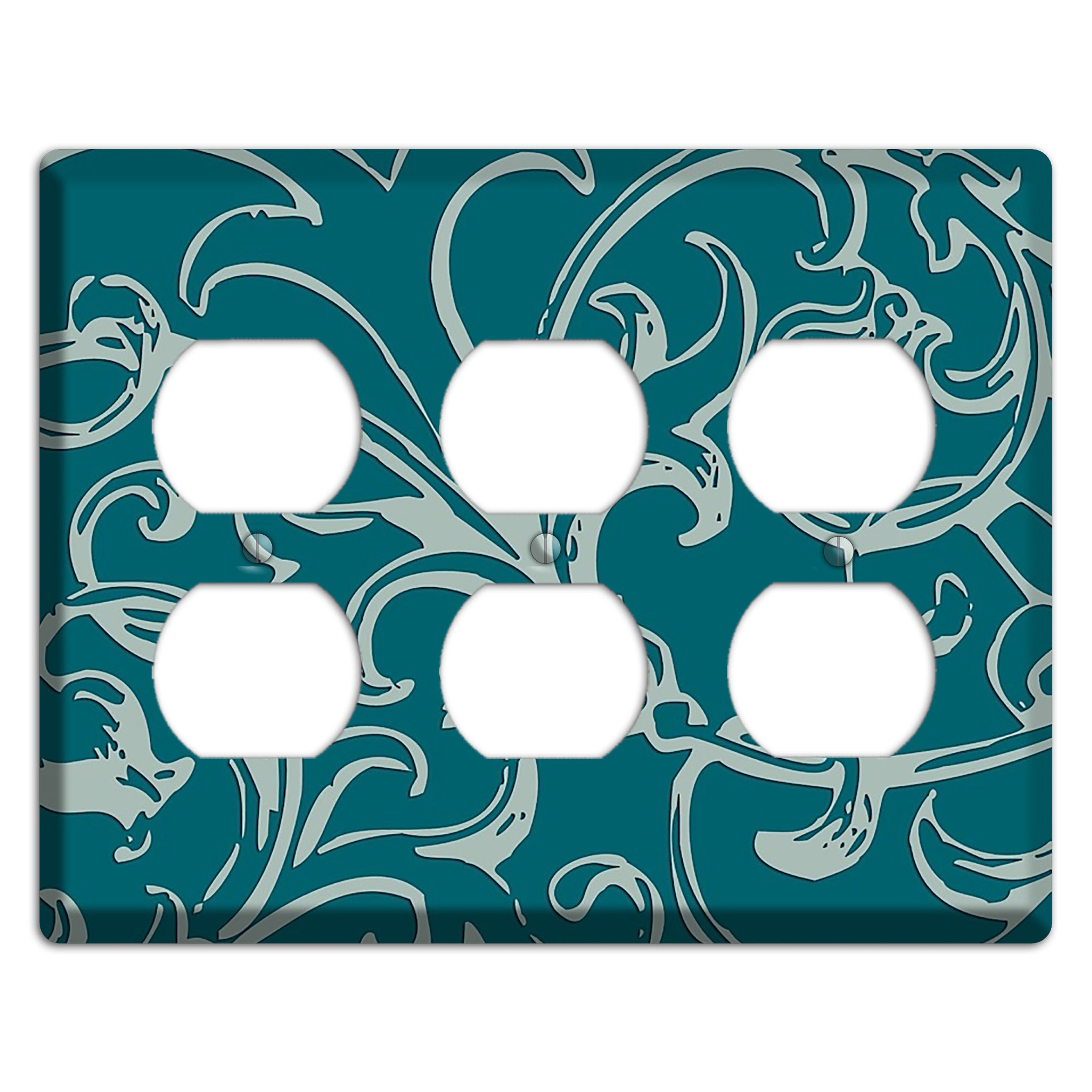 Victorian Teal 3 Duplex Wallplate
