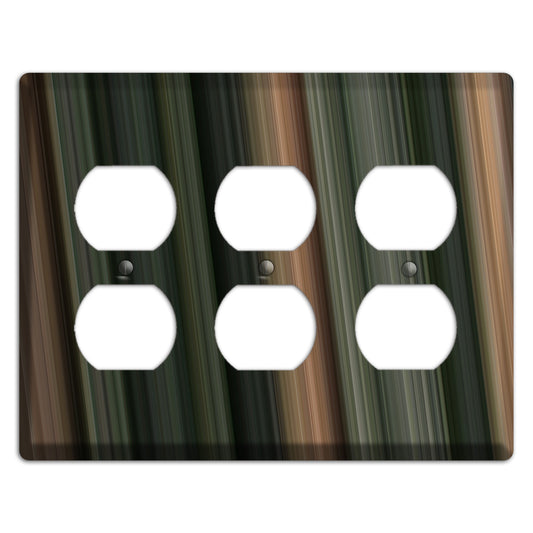 Multi Brown and Grey Ray of Light 3 Duplex Wallplate