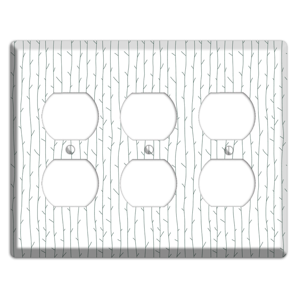 Leaves Style D 3 Duplex Wallplate