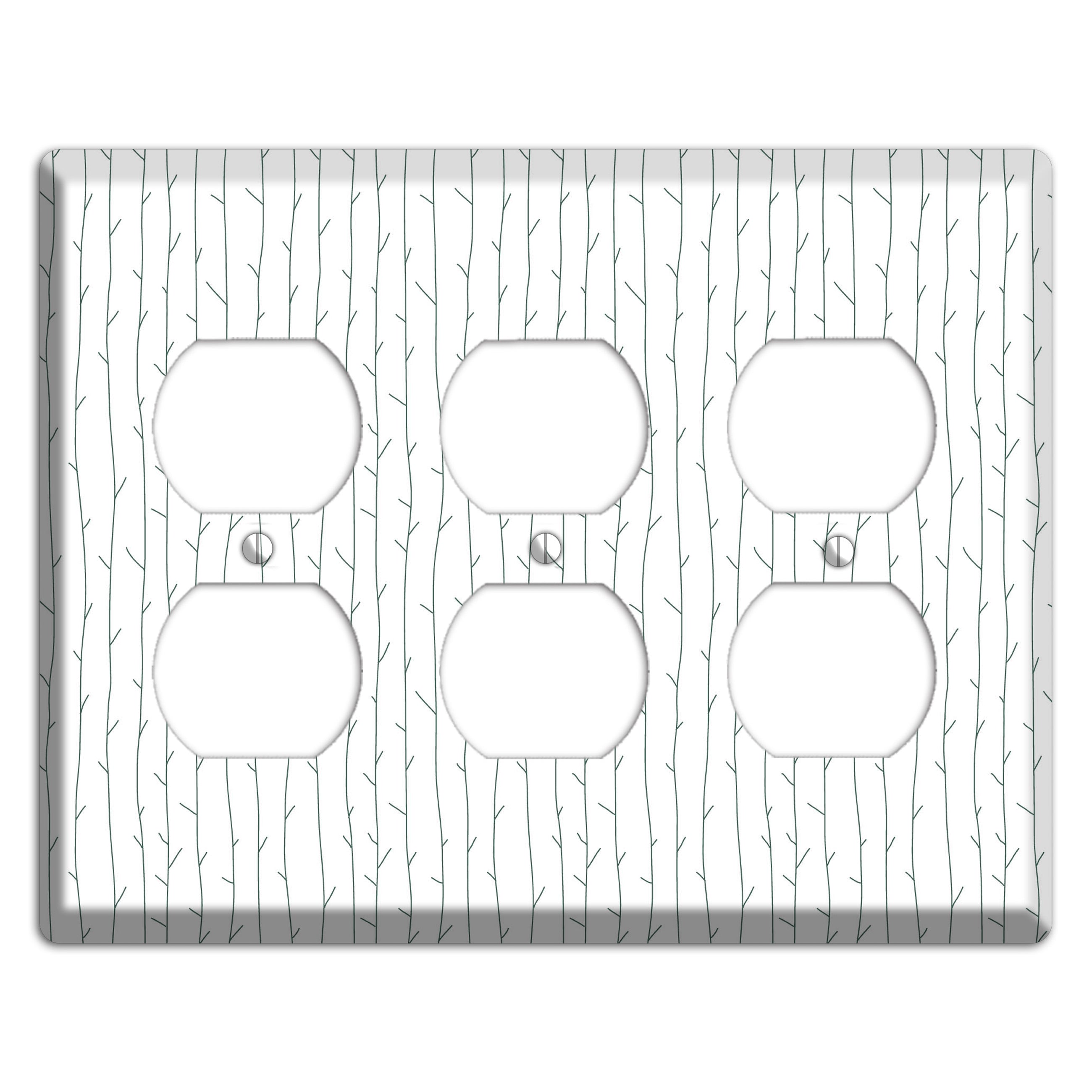 Leaves Style D 3 Duplex Wallplate