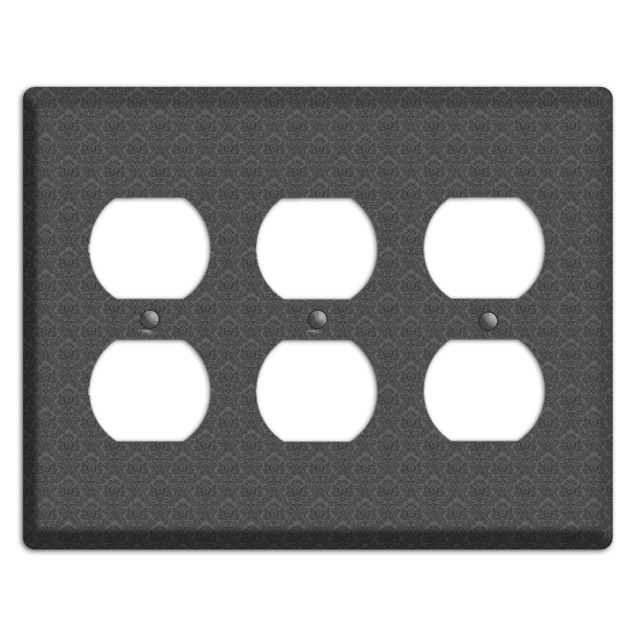 Dark Grey Cartouche 3 Duplex Wallplate