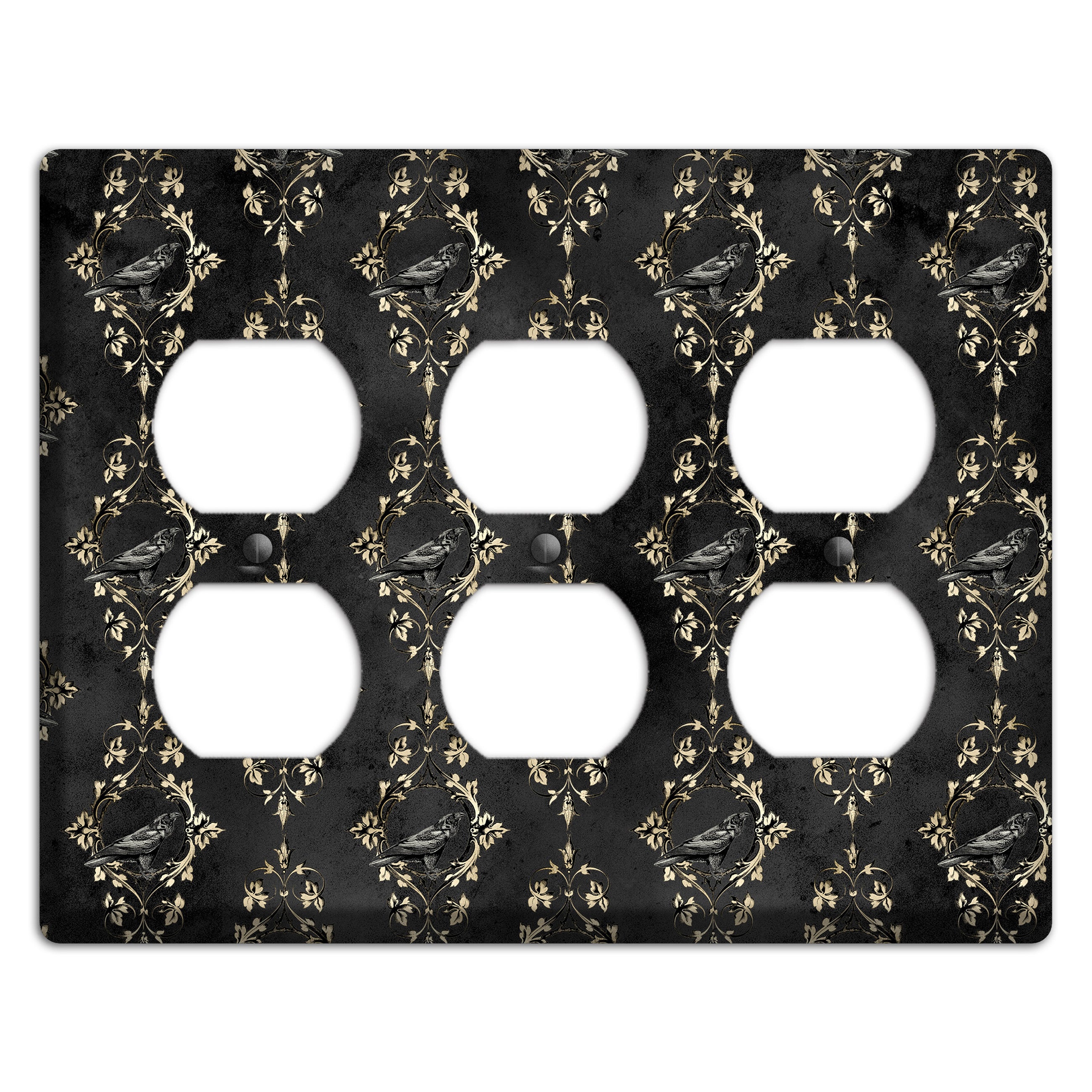 Edgar Allen Poe Raven 3 Duplex Wallplate