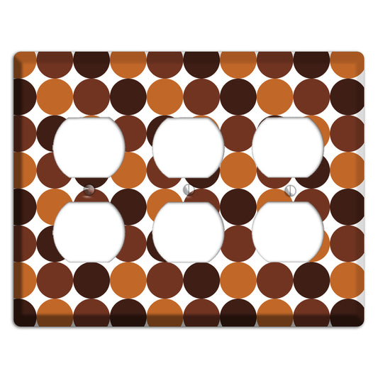 Multi Brown Tiled Dots 3 Duplex Wallplate