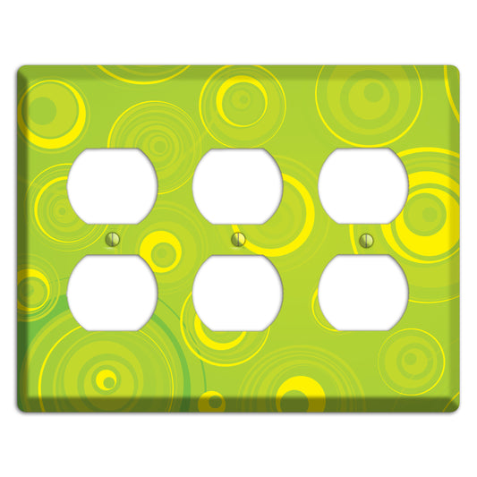 Green-yellow Circles 3 Duplex Wallplate