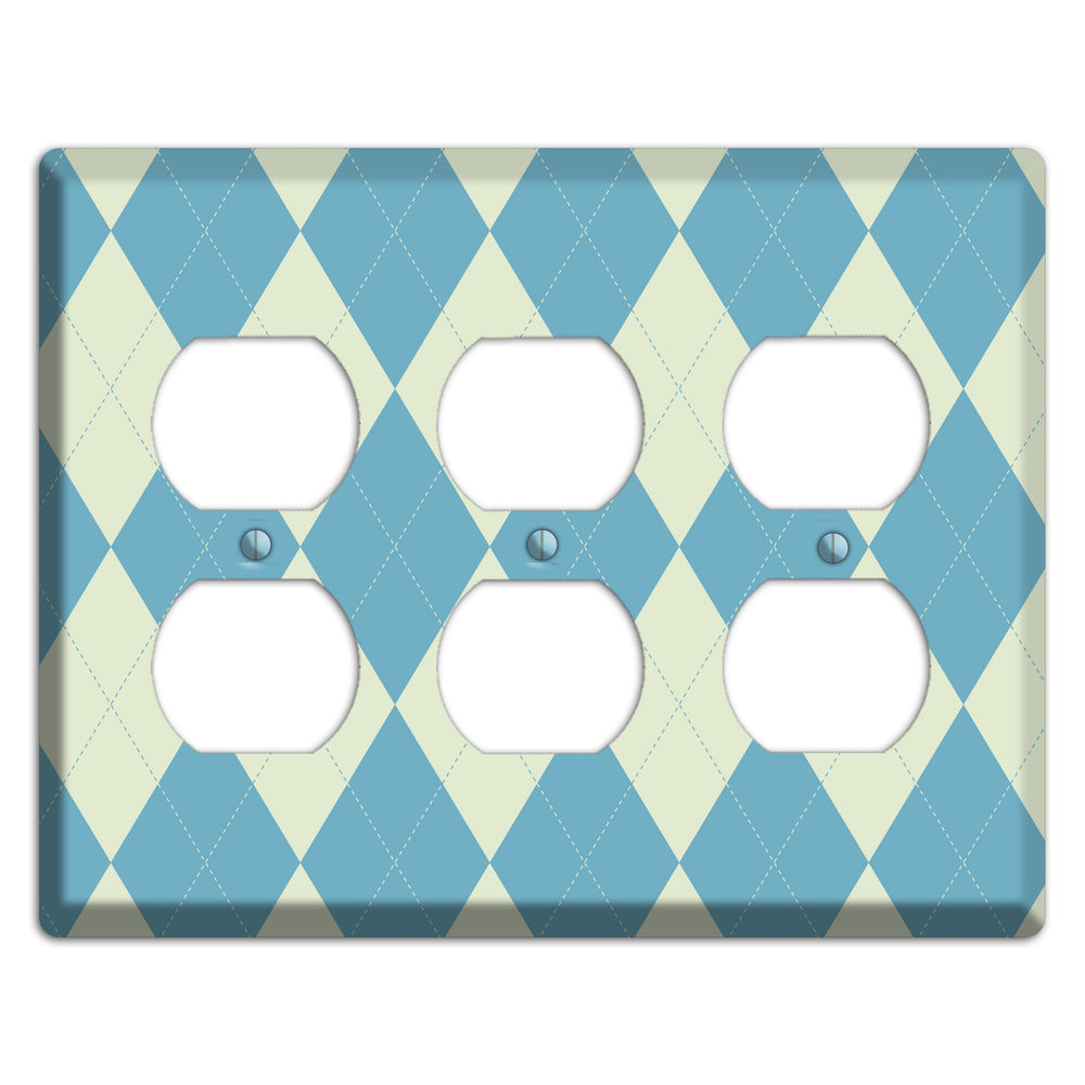 Mustard and Black Plaid 3 Duplex Wallplate