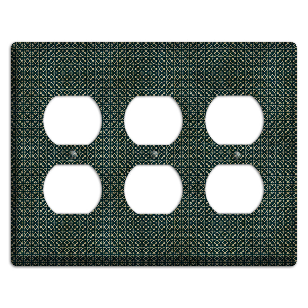 Dark Green Grunge Tiny Tiled Tapestry 5 3 Duplex Wallplate