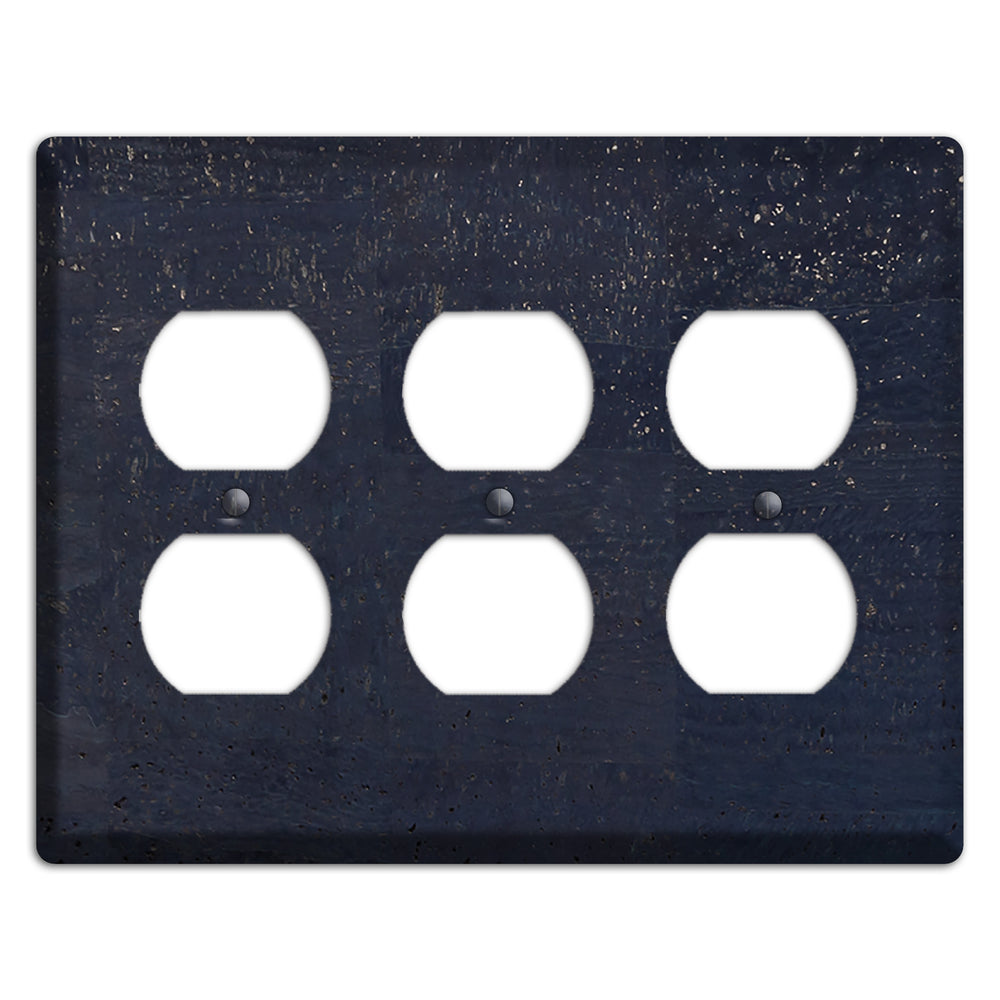 Navy Cork 3 Duplex Wallplate
