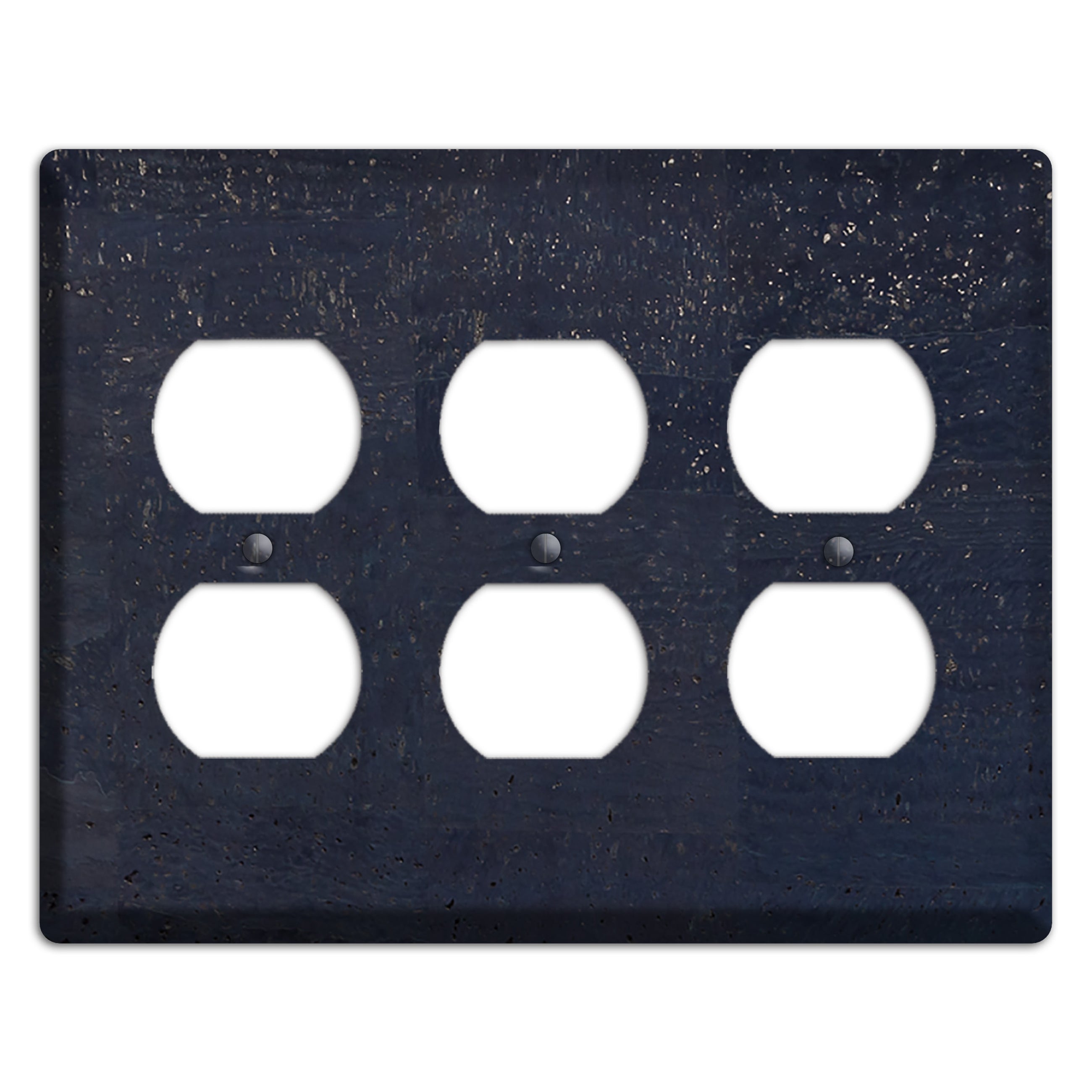 Navy Cork 3 Duplex Wallplate