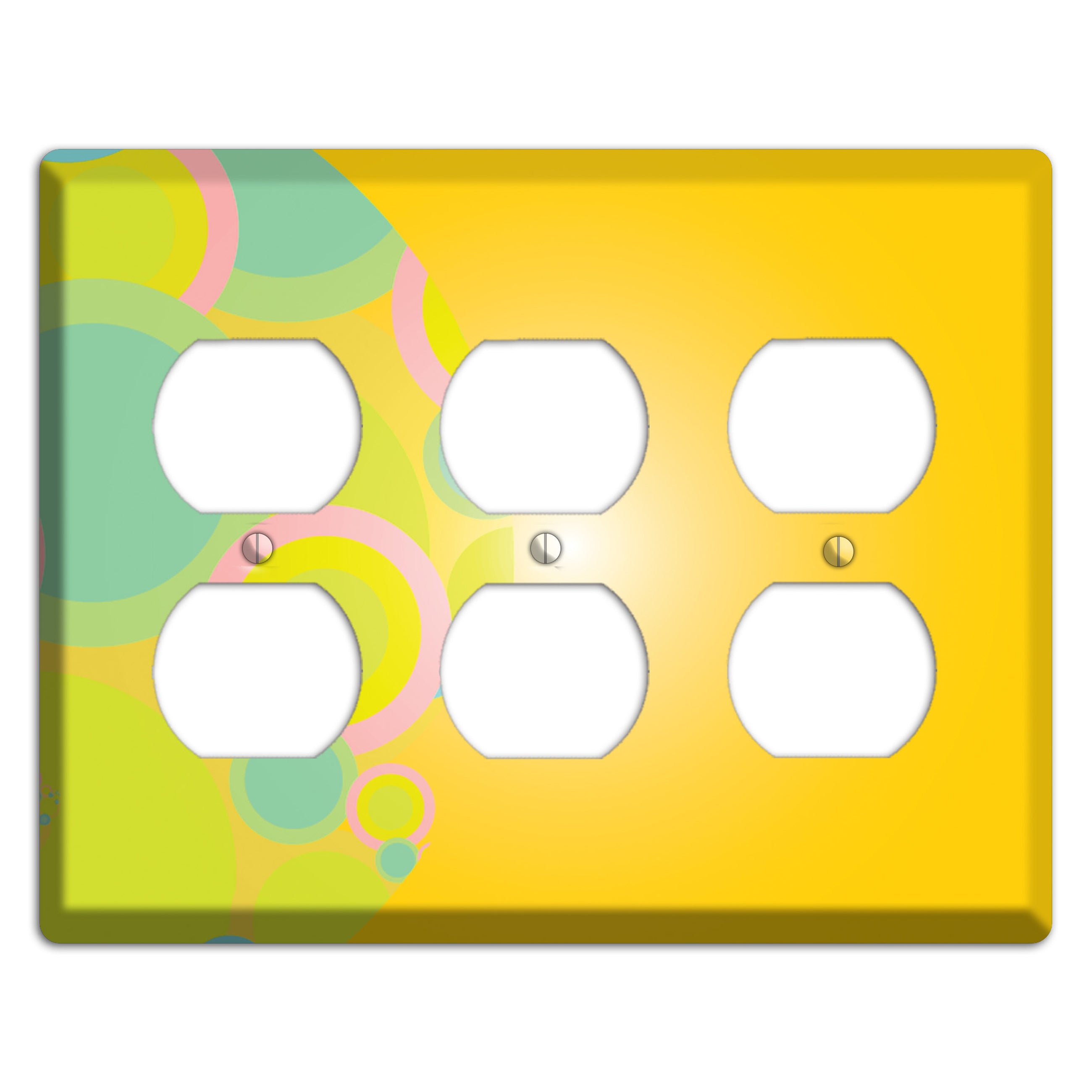 Yellow Circles 3 Duplex Wallplate