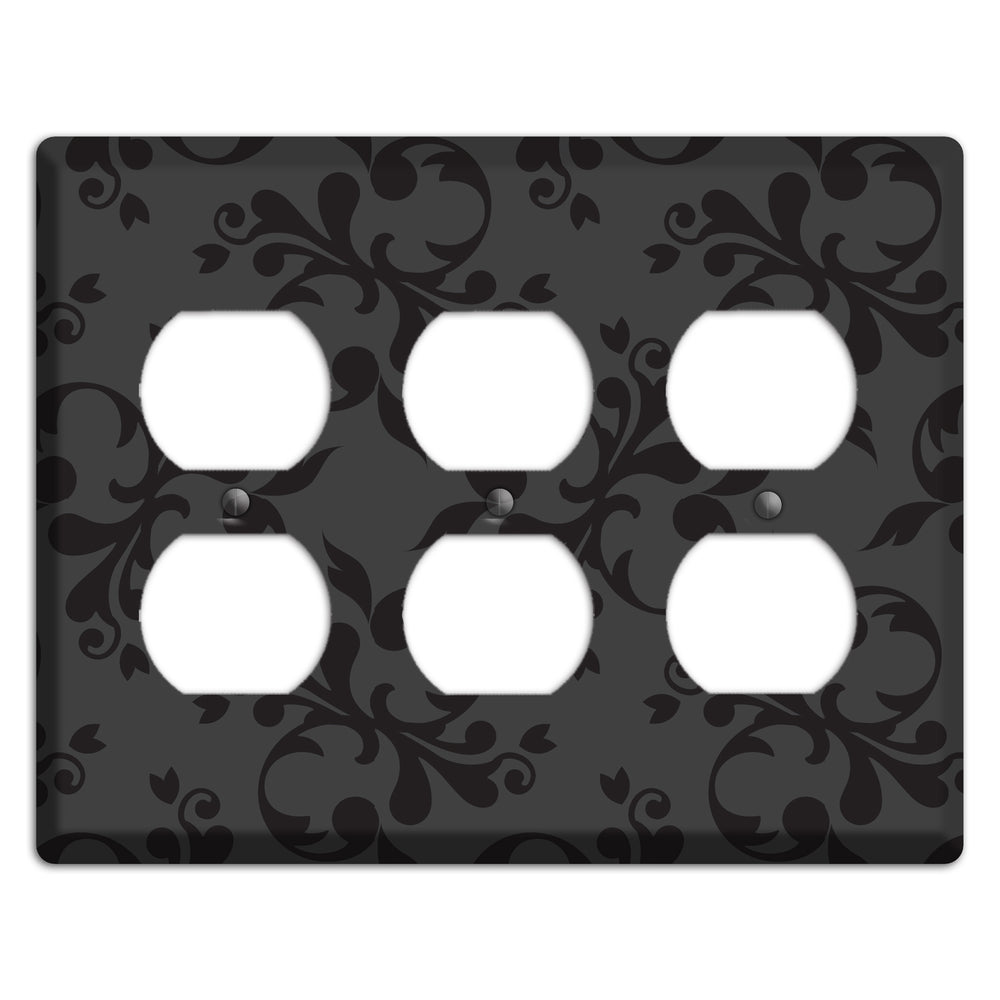 Grey Victorian Toile 3 Duplex Wallplate