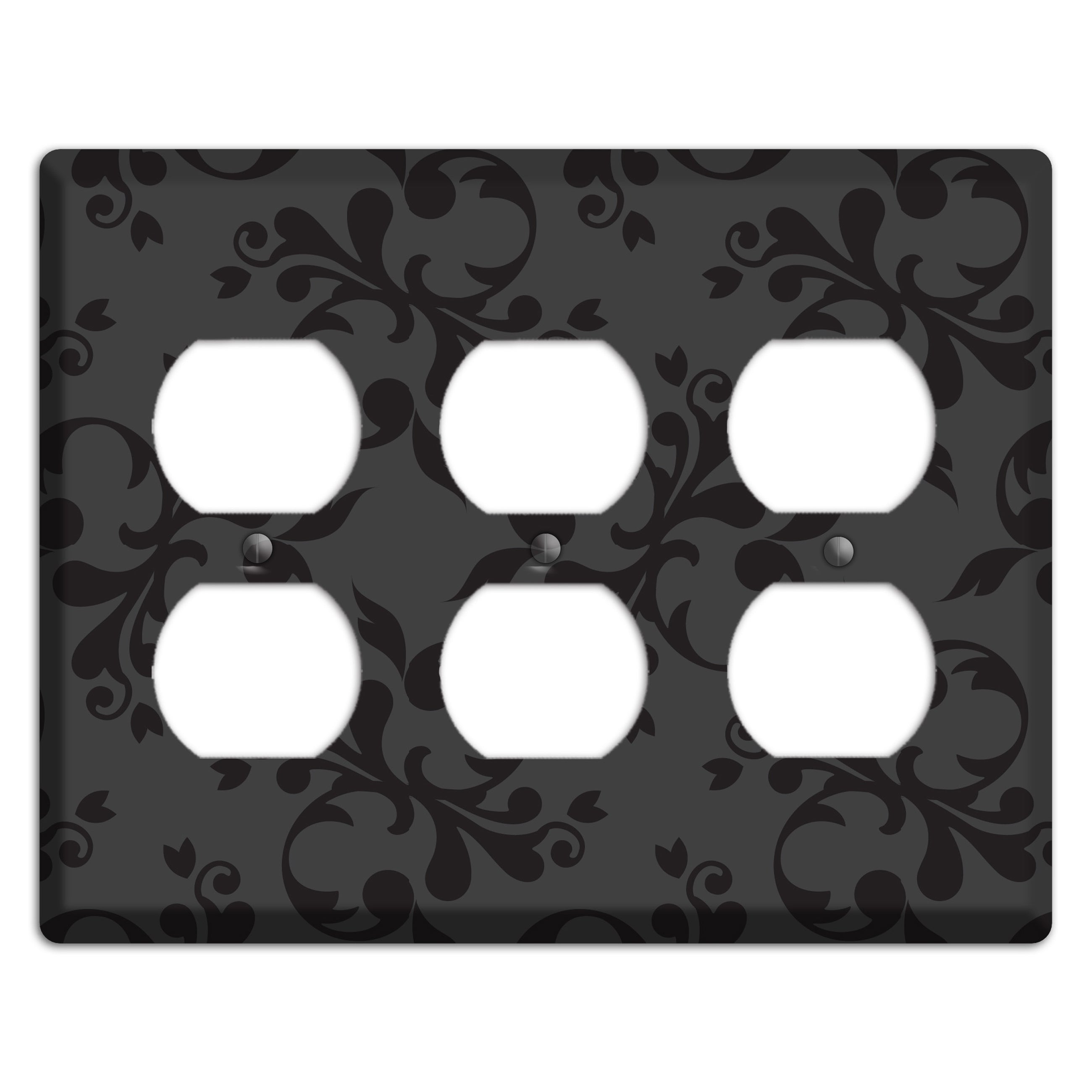 Grey Victorian Toile 3 Duplex Wallplate