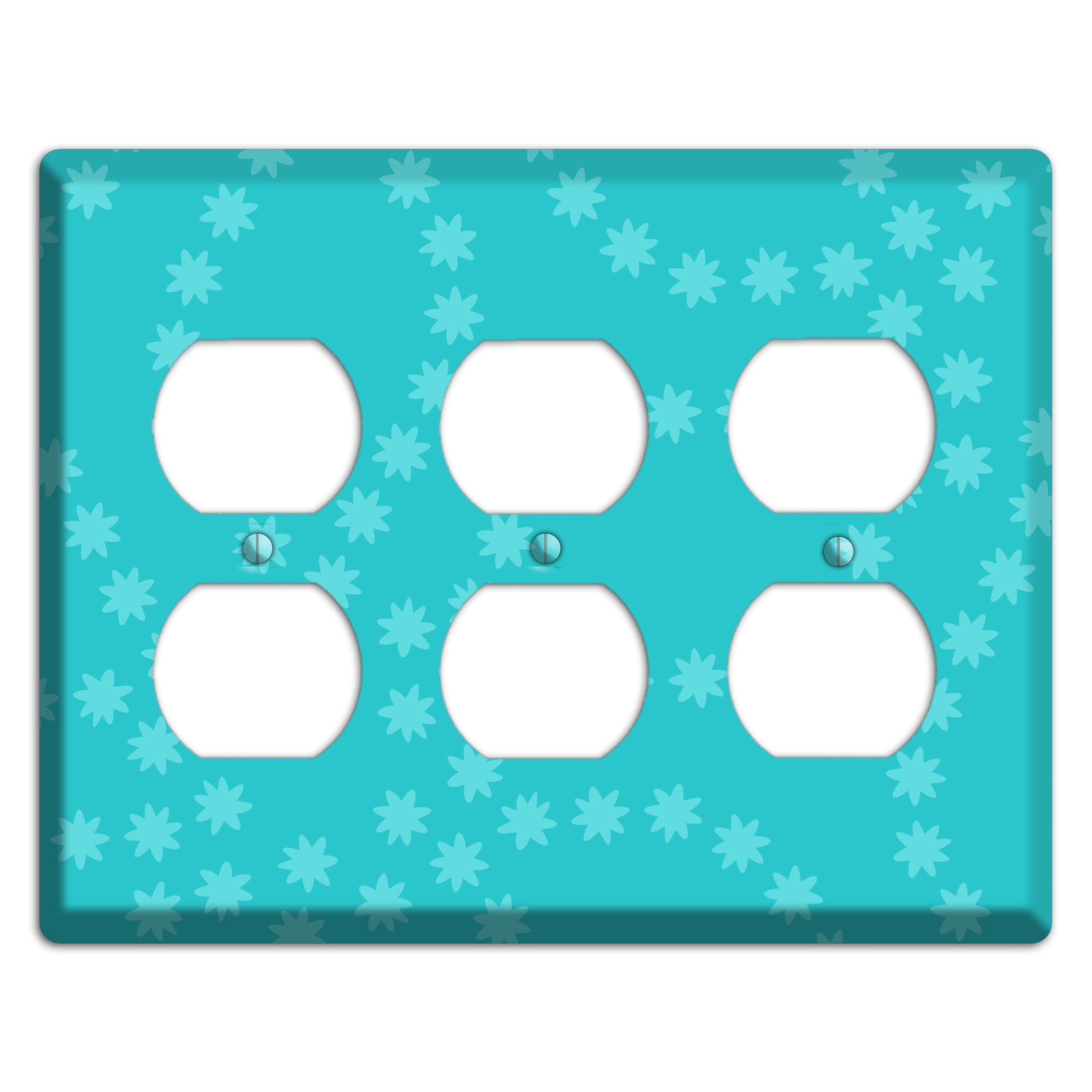 Multi Turquoise Constellation 3 Duplex Wallplate