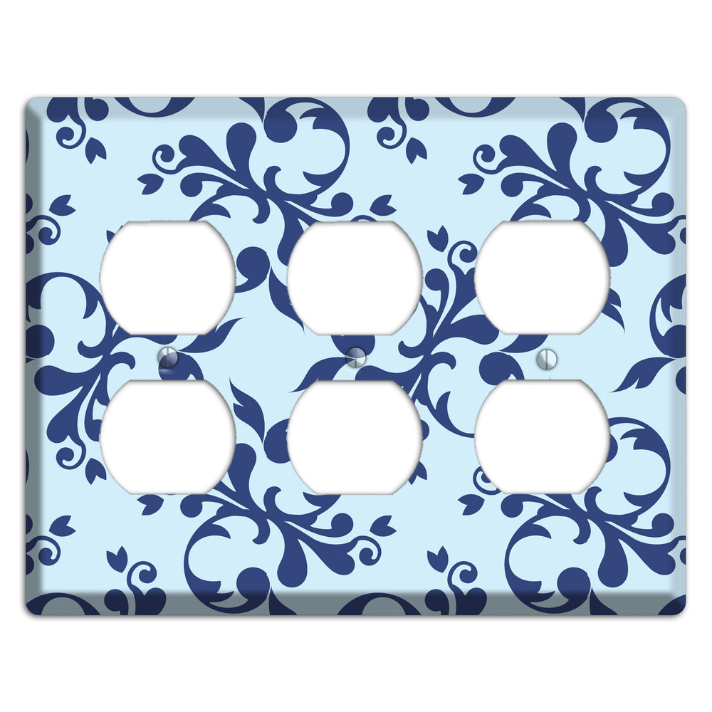 Blue Victorian Toile 3 Duplex Wallplate