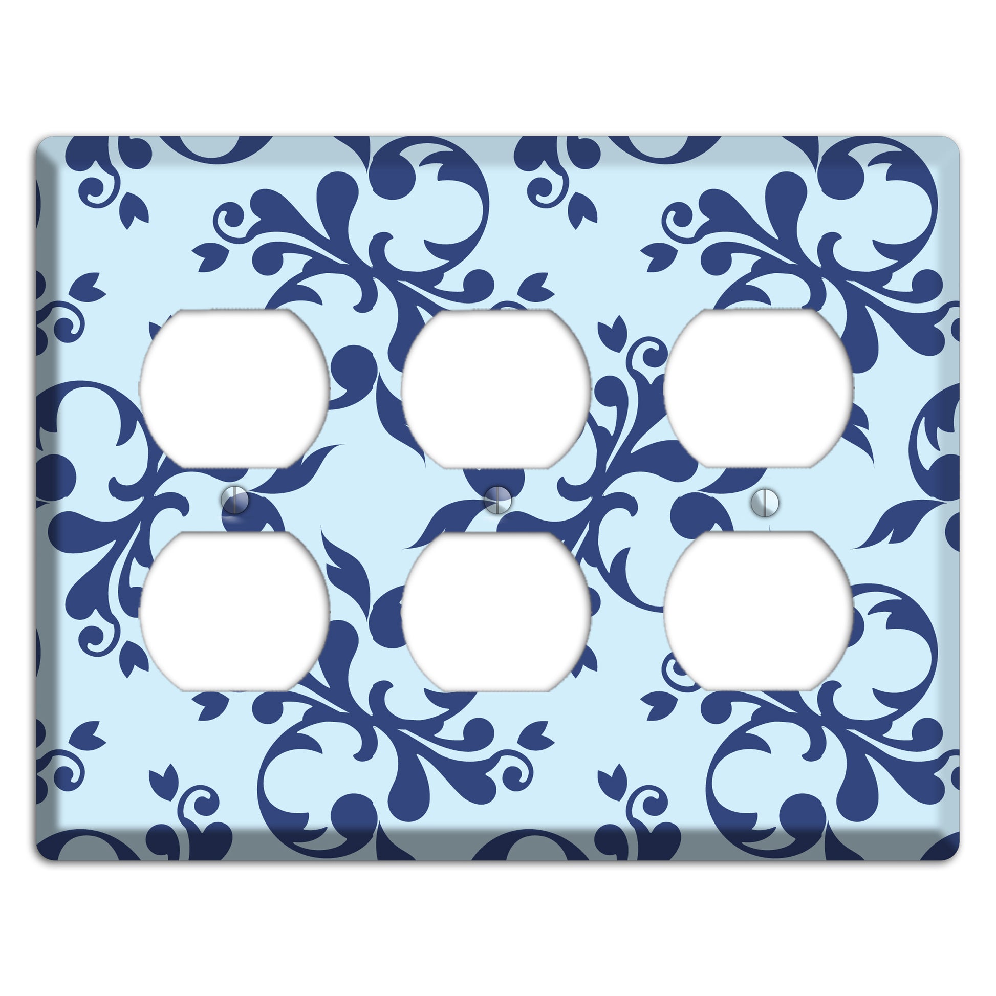 Blue Victorian Toile 3 Duplex Wallplate