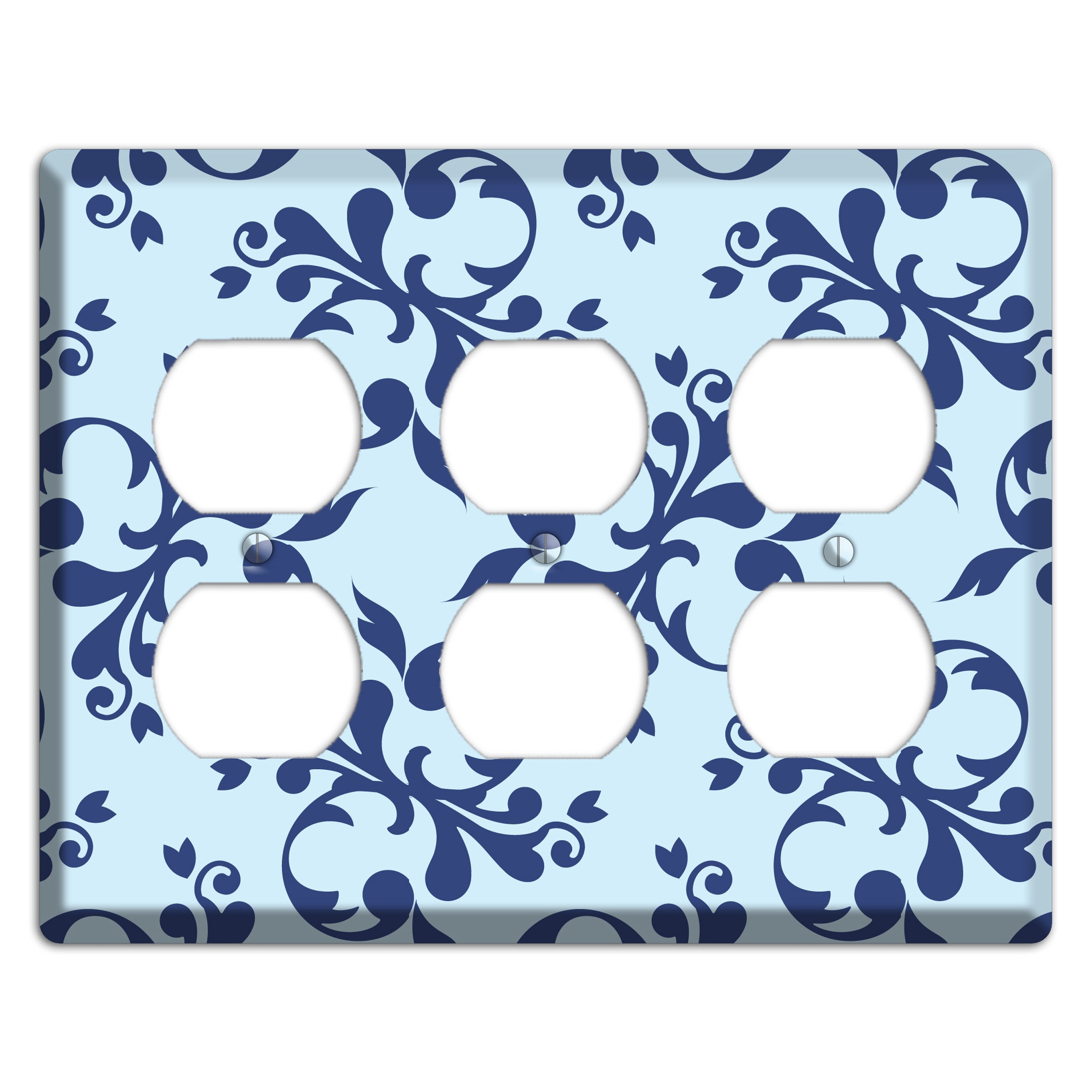 Blue Victorian Toile 3 Duplex Wallplate