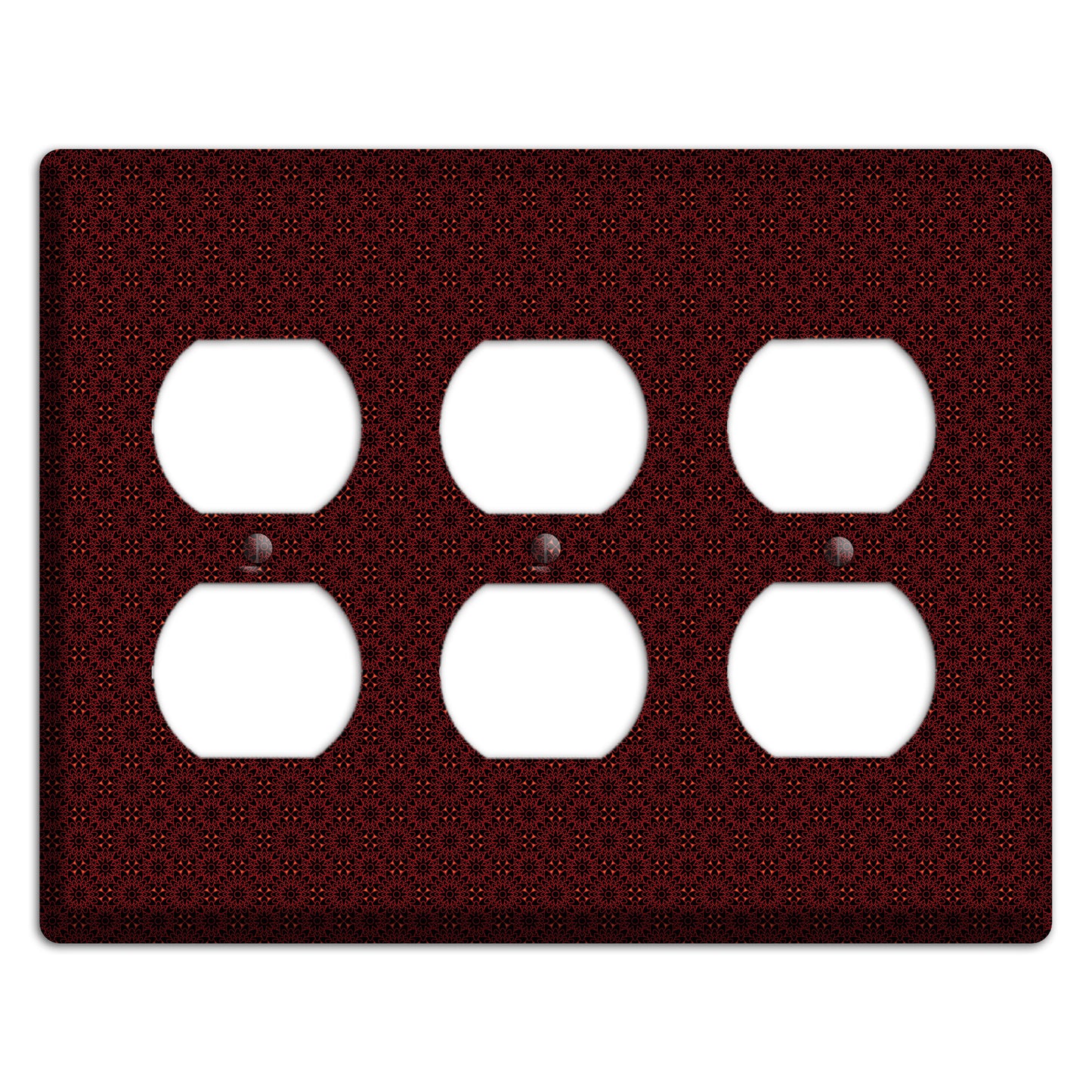 Maroon Checkered Foulard 3 Duplex Wallplate