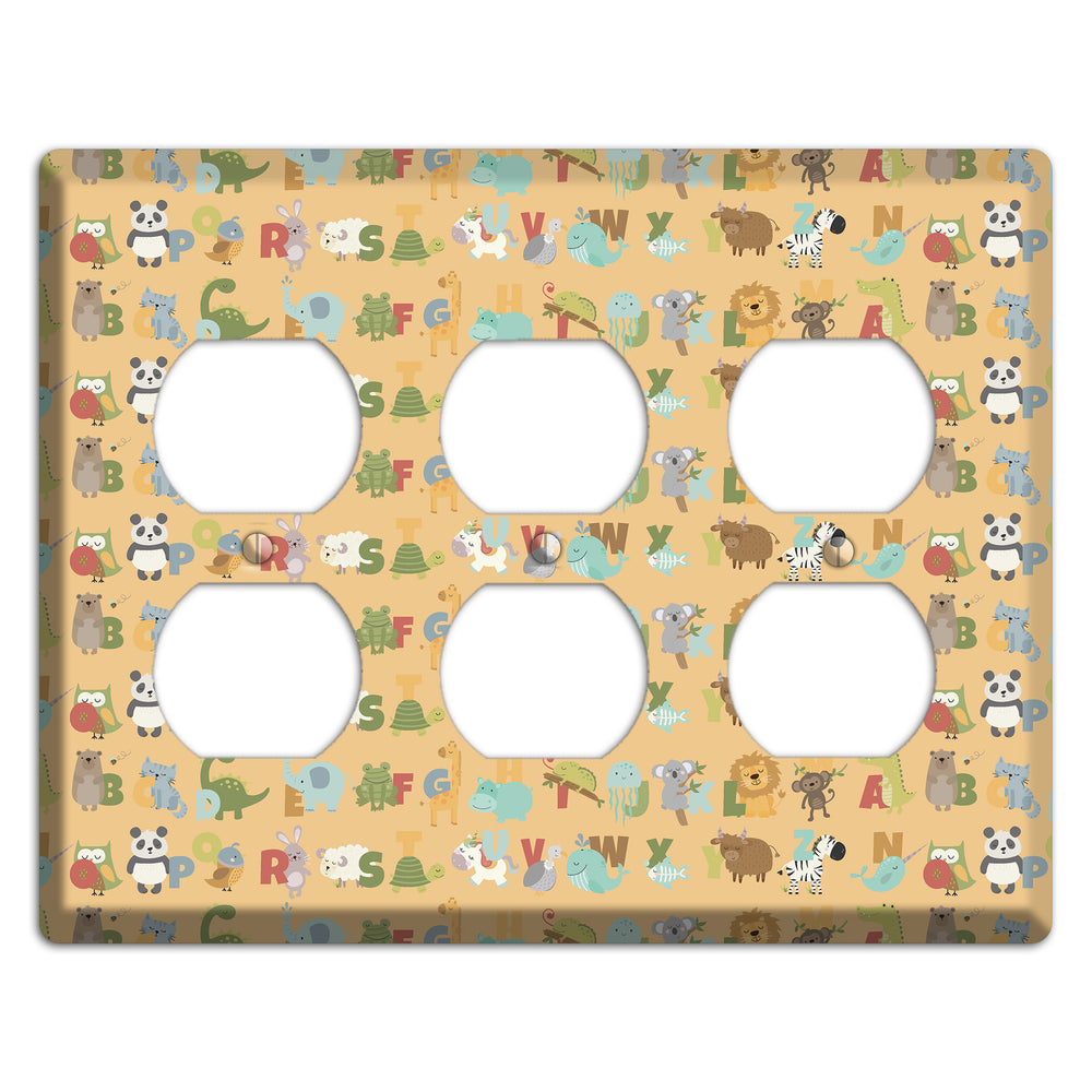 Animal Alphabet 1 3 Duplex Wallplate