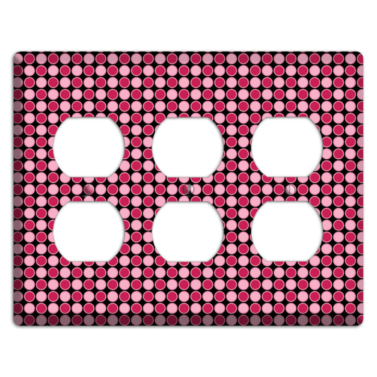 Fuschia and Pink Tiled Dots 3 Duplex Wallplate