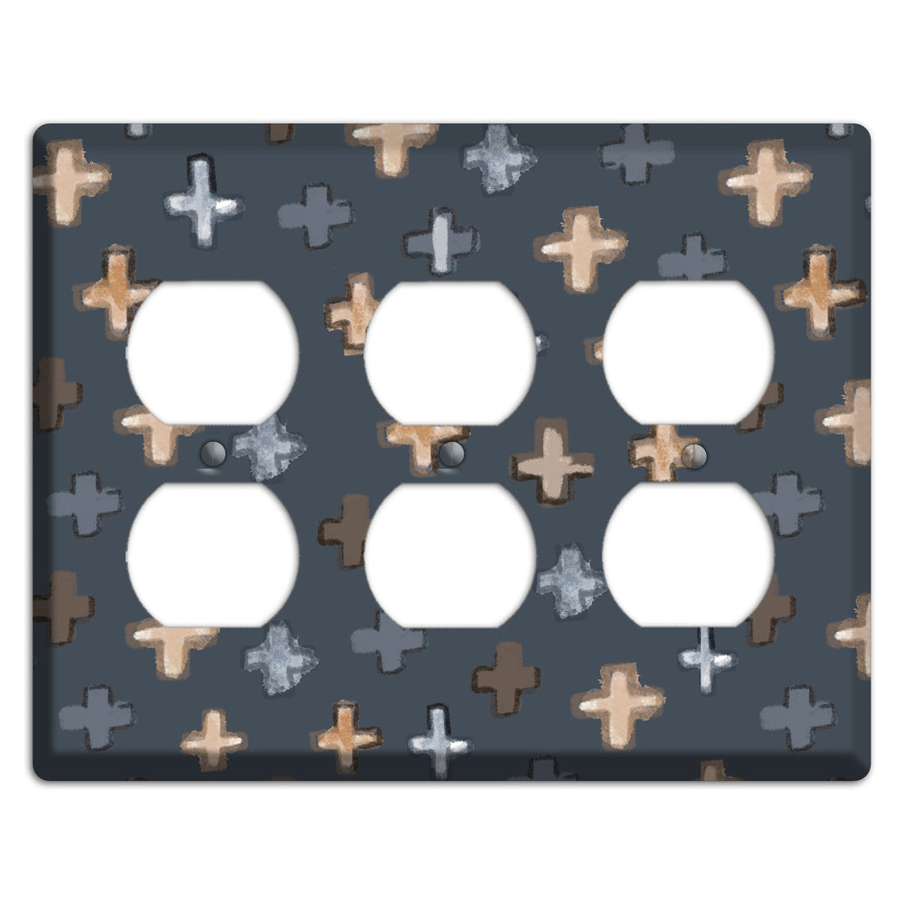Navy Plus Signs 3 Duplex Wallplate