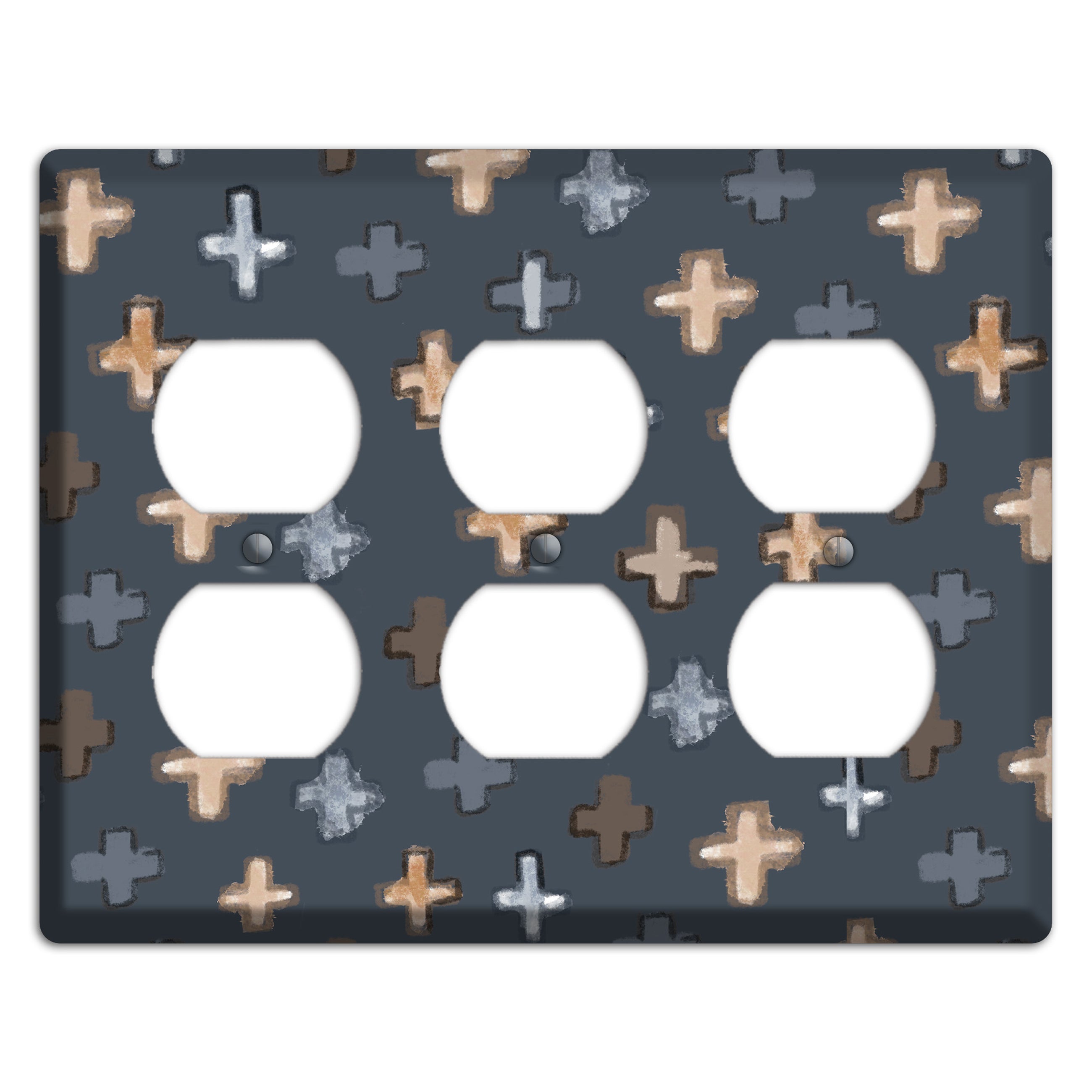 Navy Plus Signs 3 Duplex Wallplate