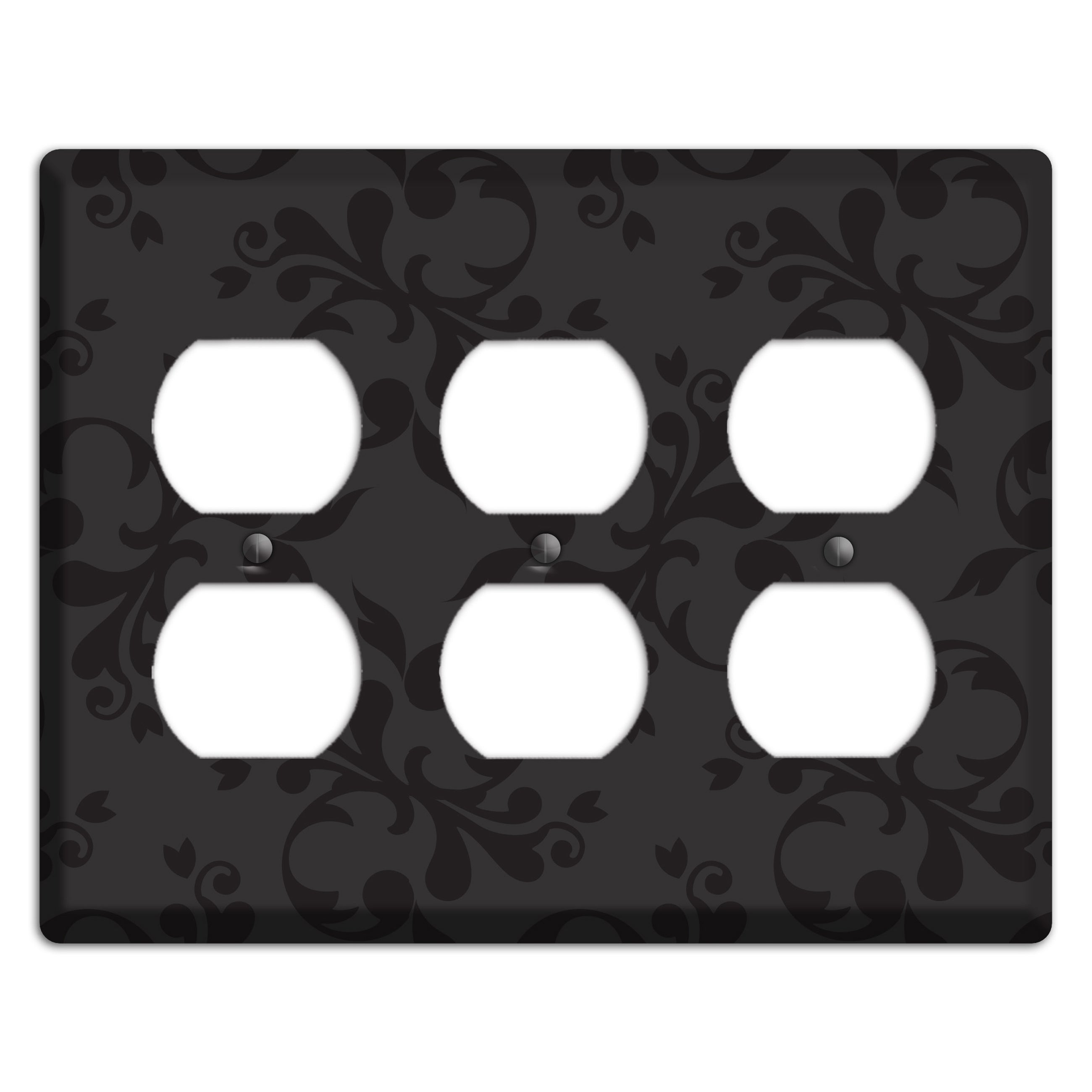 Black Victorian Toile 3 Duplex Wallplate
