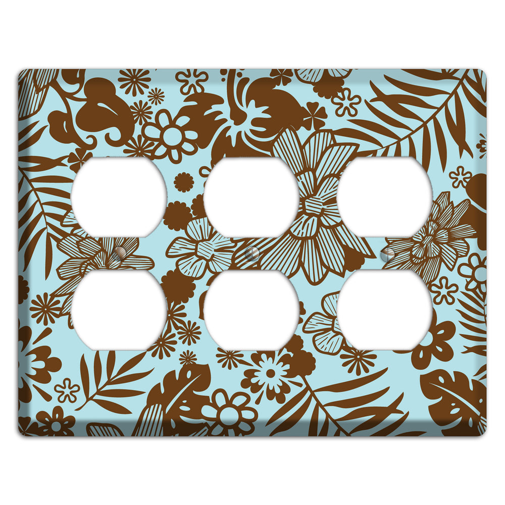Blue and Brown Tropical 3 Duplex Wallplate