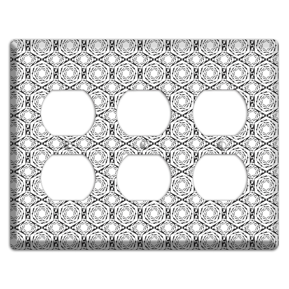 Overlay Hexagon Rotation Repeat 3 Duplex Wallplate