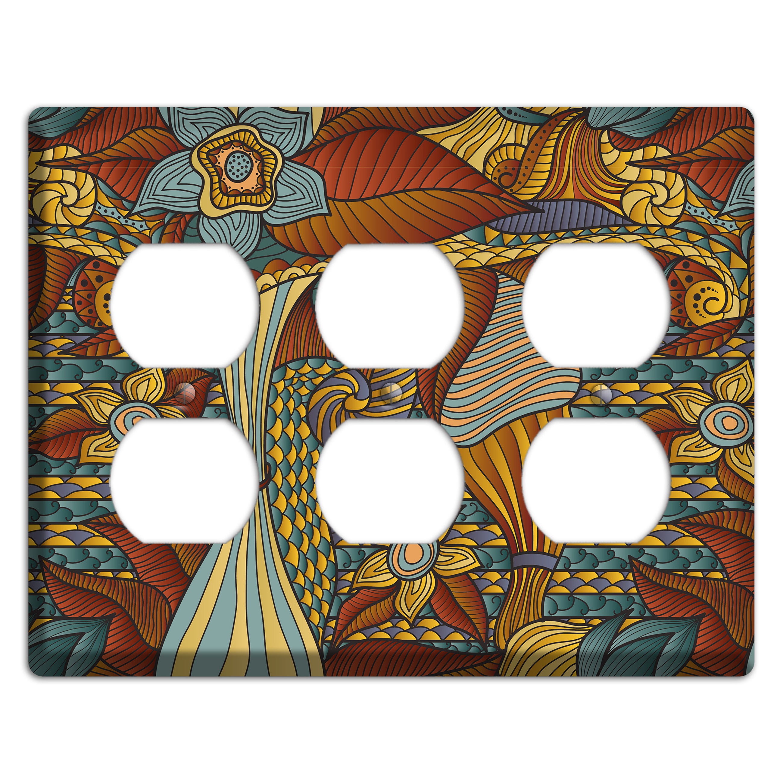 Retro Flourish 4 3 Duplex Wallplate