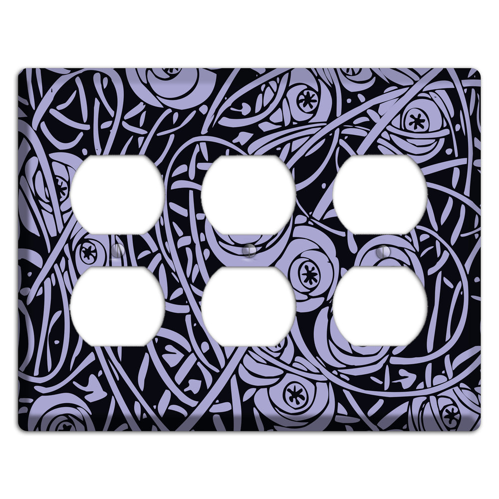 Lilac Deco Floral 3 Duplex Wallplate