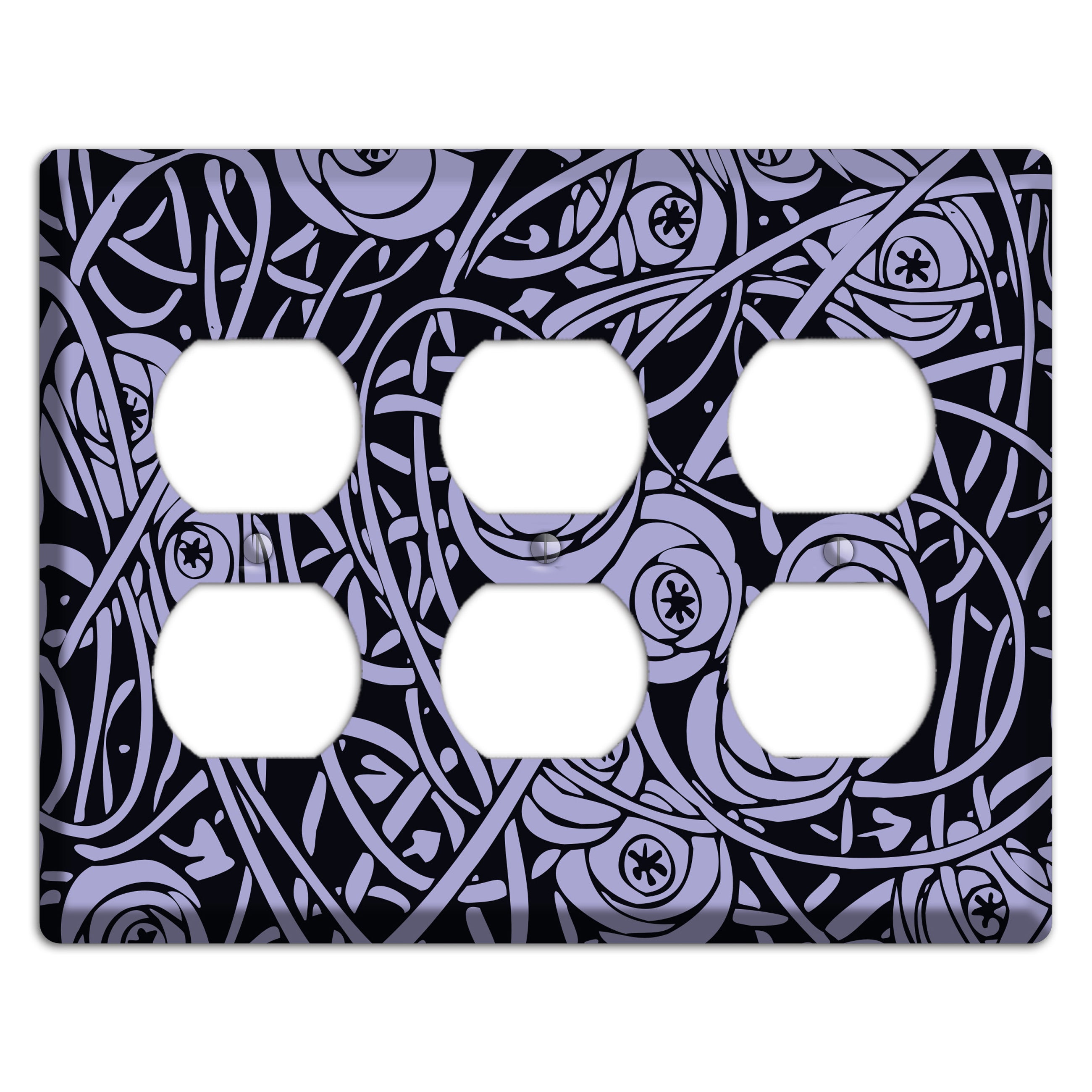Lilac Deco Floral 3 Duplex Wallplate
