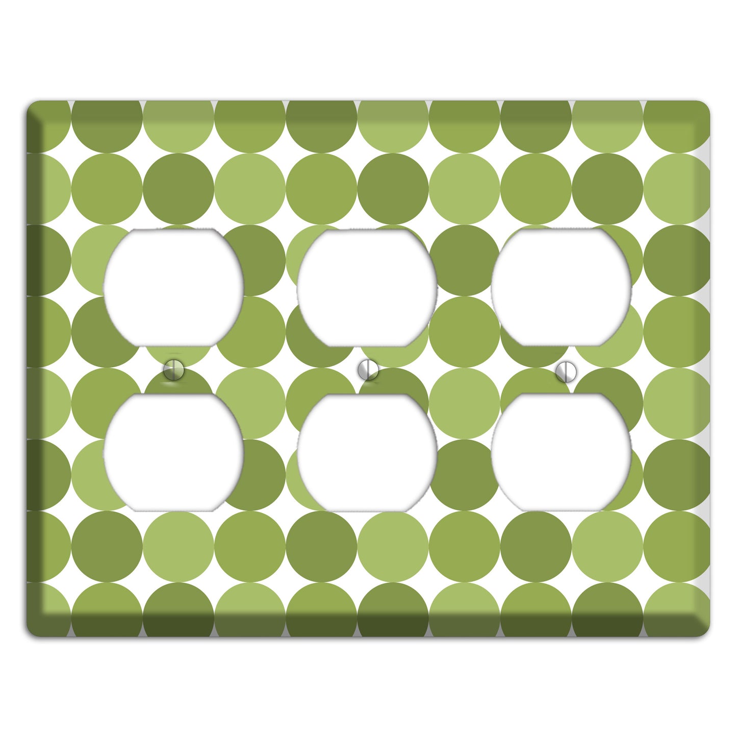 Multi Olive Tiled Dots 3 Duplex Wallplate