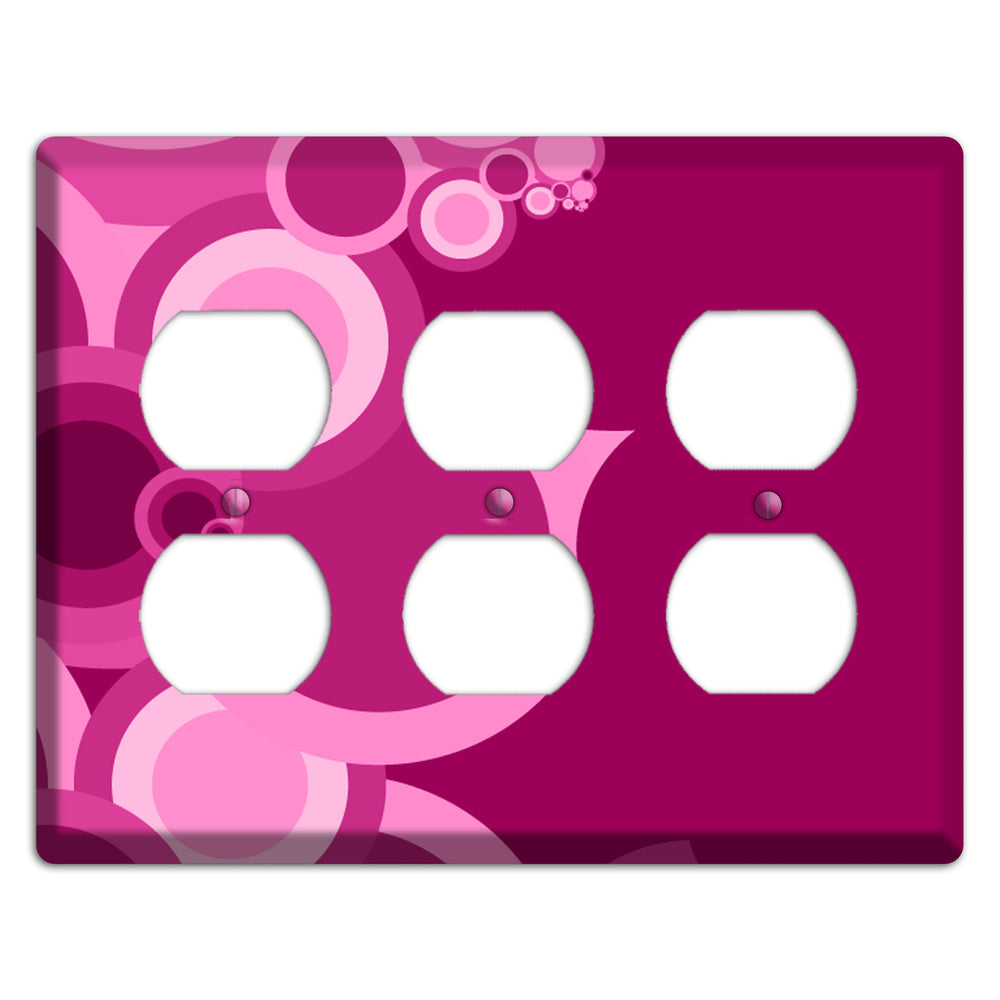 Pink and Fuschia Circles 3 Duplex Wallplate