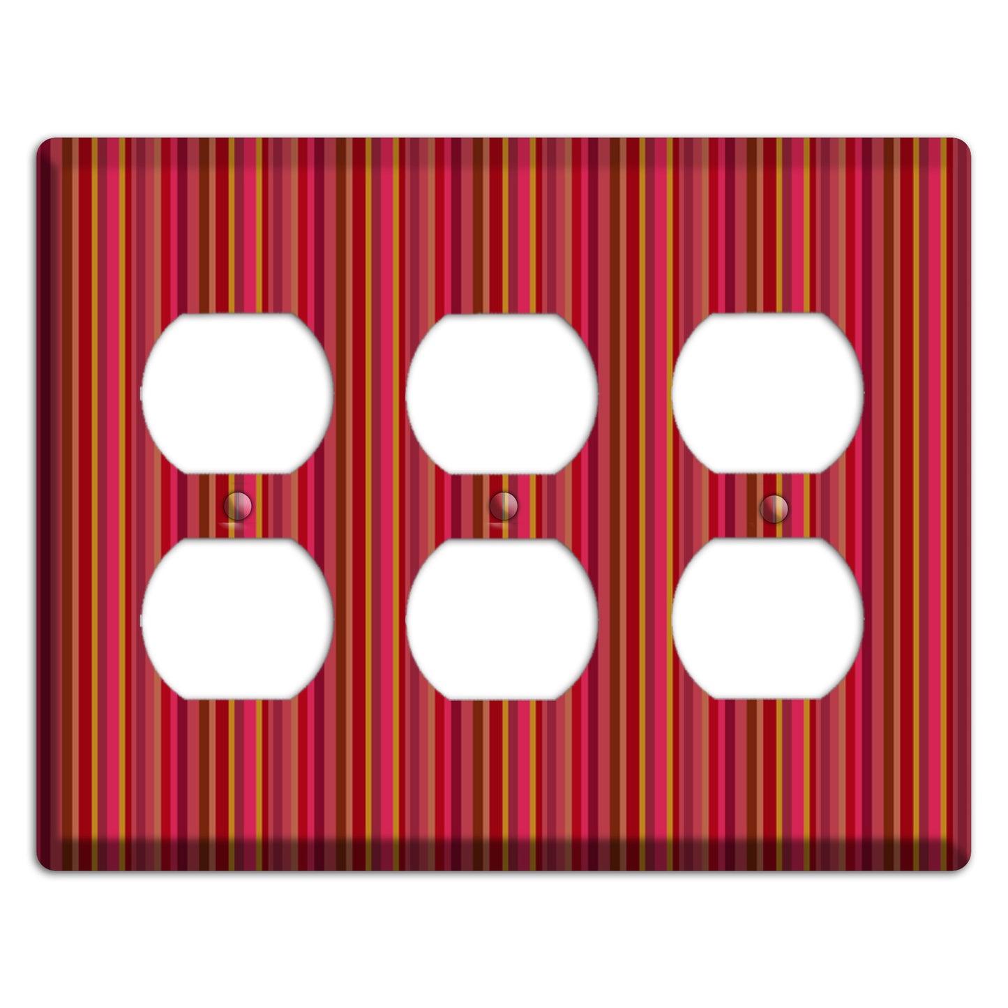 Multi Red Vertical Stripes 2 3 Duplex Wallplate