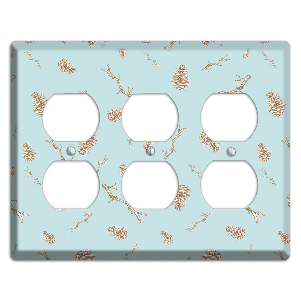 Wildlife Pinecones & Twigs 3 Duplex Wallplate