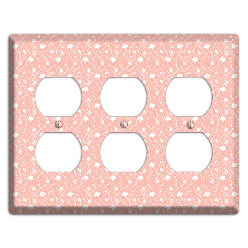 Salmon Sprig 3 Duplex Wallplate