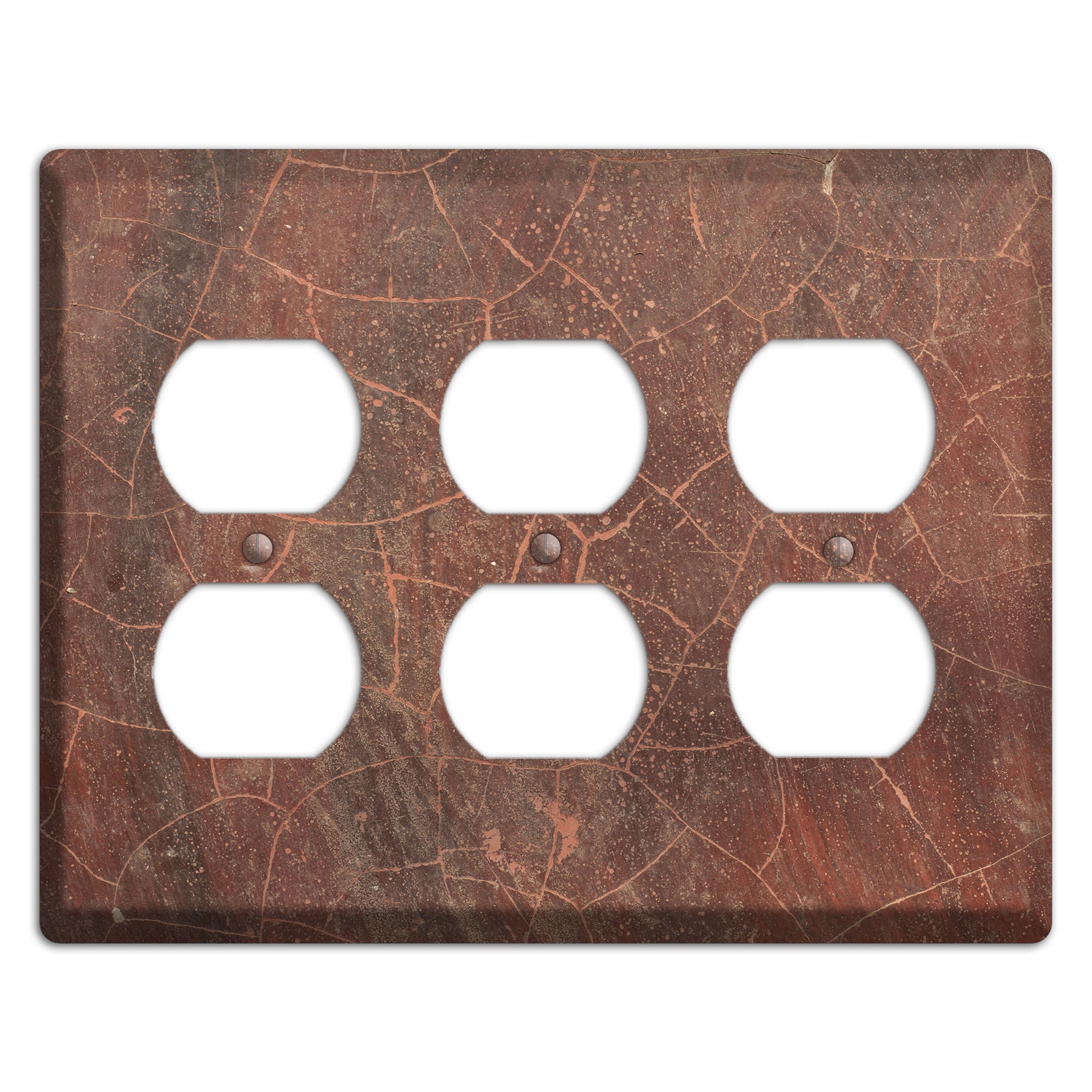 Maroon Cracked Concrete 3 Duplex Wallplate