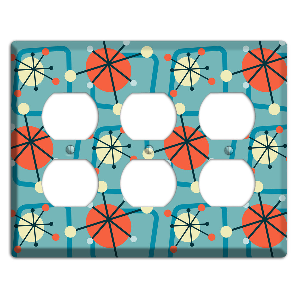 Orange Atomic Burst 3 Duplex Wallplate