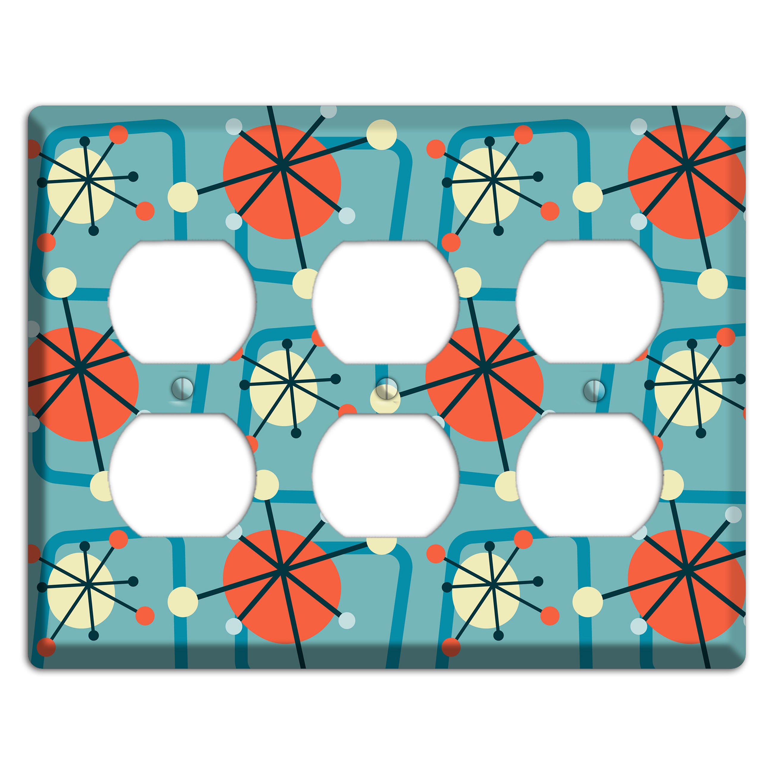Orange Atomic Burst 3 Duplex Wallplate