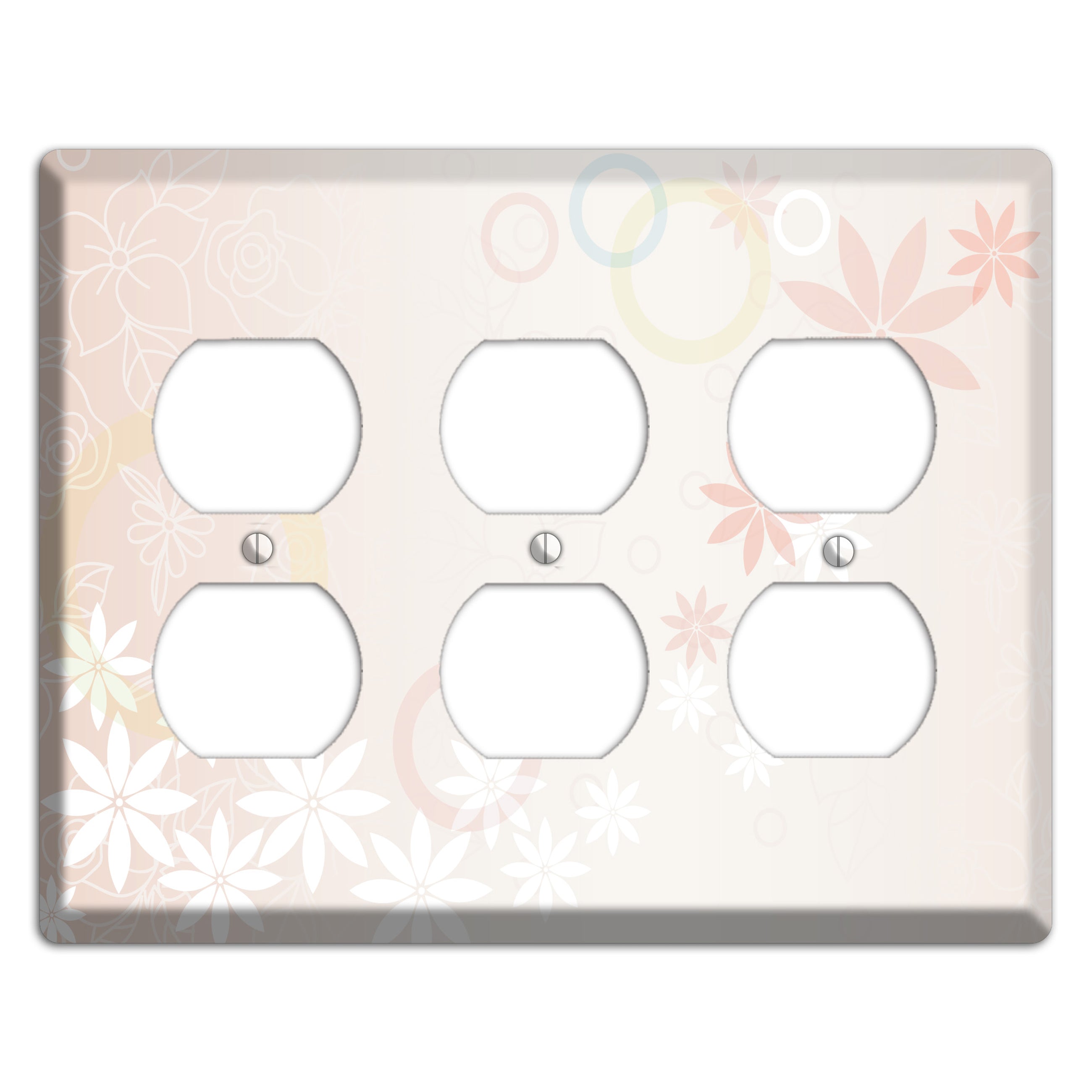 Mauve Floral 3 Duplex Wallplate