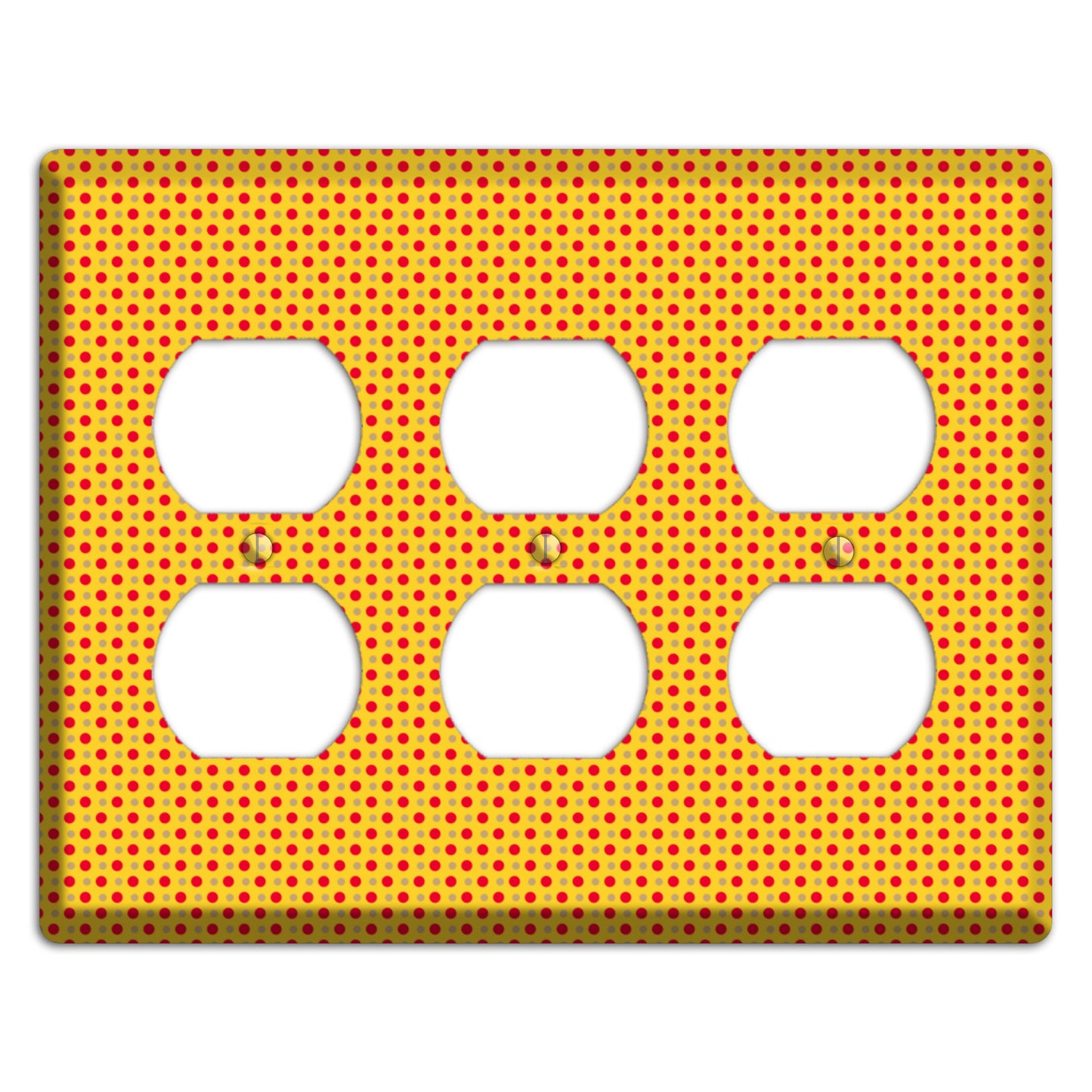Orange with Maroon Tiny Polka Dots 3 Duplex Wallplate