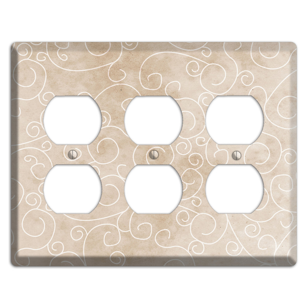 Wafer Neutral Texture 3 Duplex Wallplate