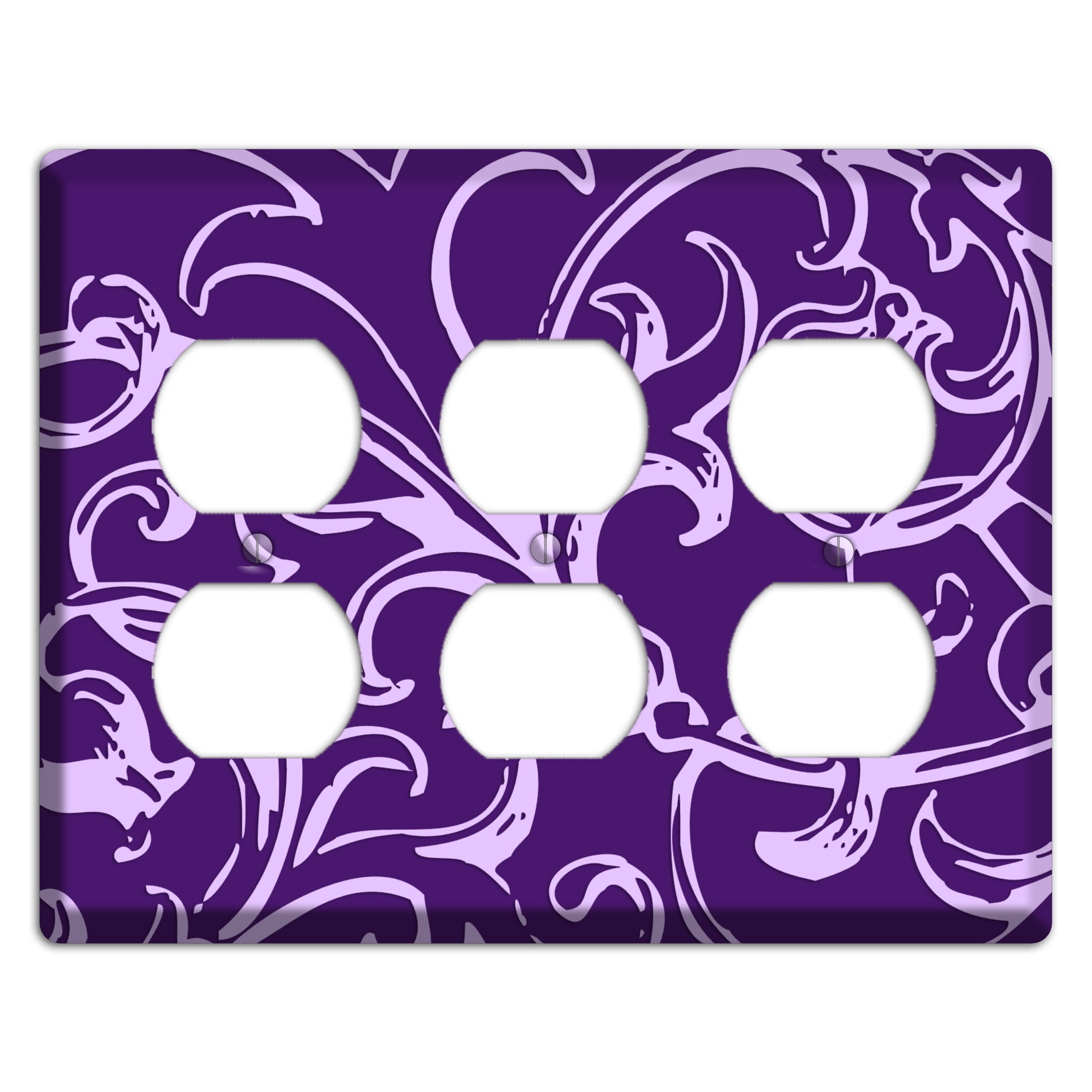 Victorian Purple 3 Duplex Wallplate